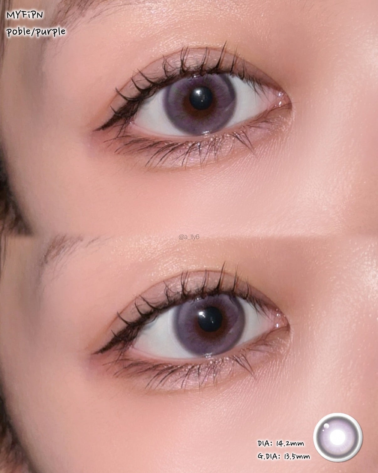 poble purple/myfipn/ワンデー(1DAY)カラコンを使ったクチコミ(2枚目)