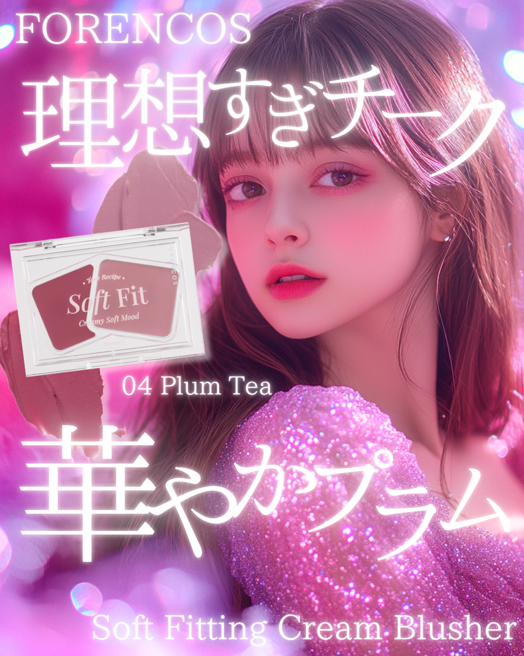 フォレンコス Soft Fitting Cream Blusherのクチコミ「\可愛すぎ!!理想の仕上がりクリームチーク/


📝フォレンコス
Soft Fitting C.....」（1枚目）