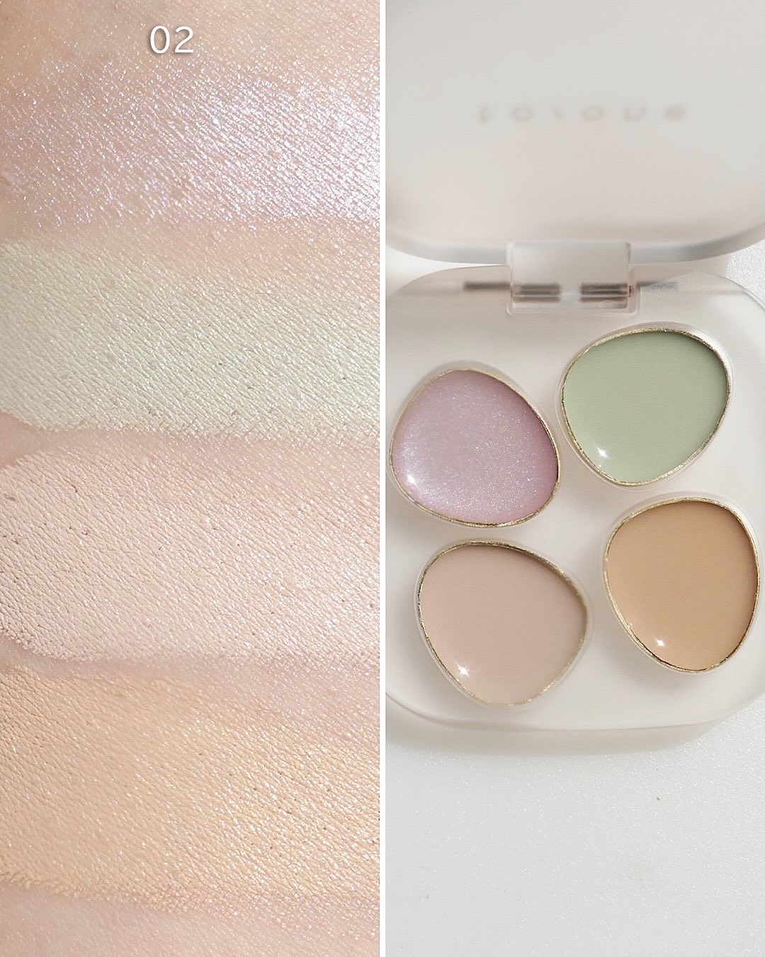 トーン ペタル フロート フローレス タッチ 02/to/one/パレットコンシーラーを使ったクチコミ（3枚目）