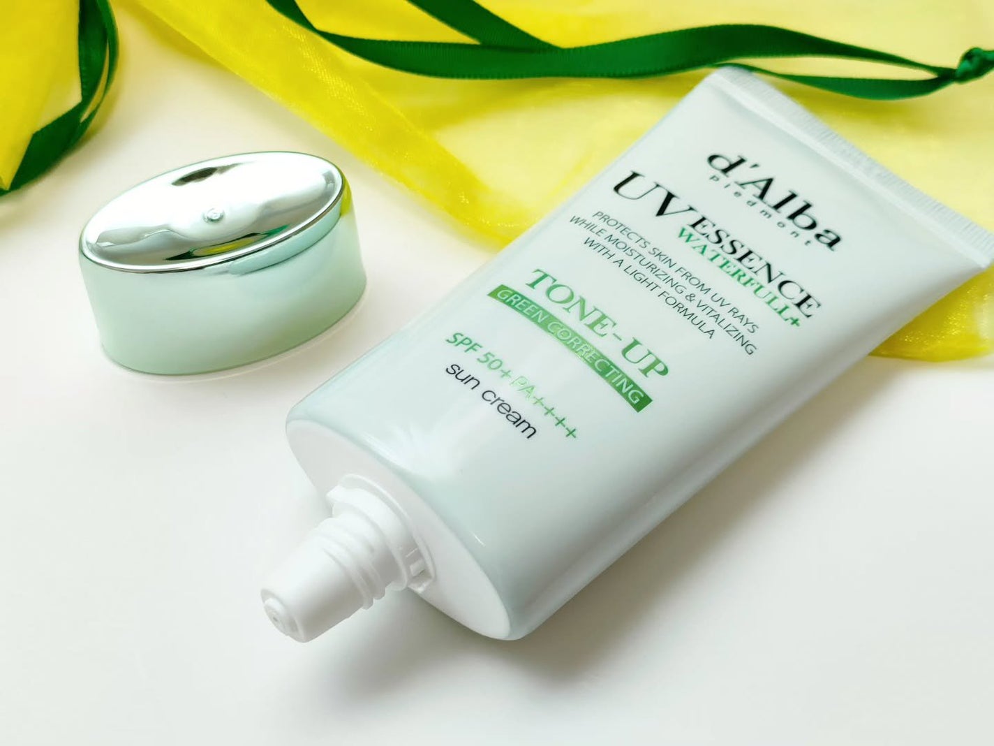 クリーンティーツリーリポソームトーンアップサンクリーム(グリーン)/ダルバ/日焼け止めクリームを使ったクチコミ(2枚目)