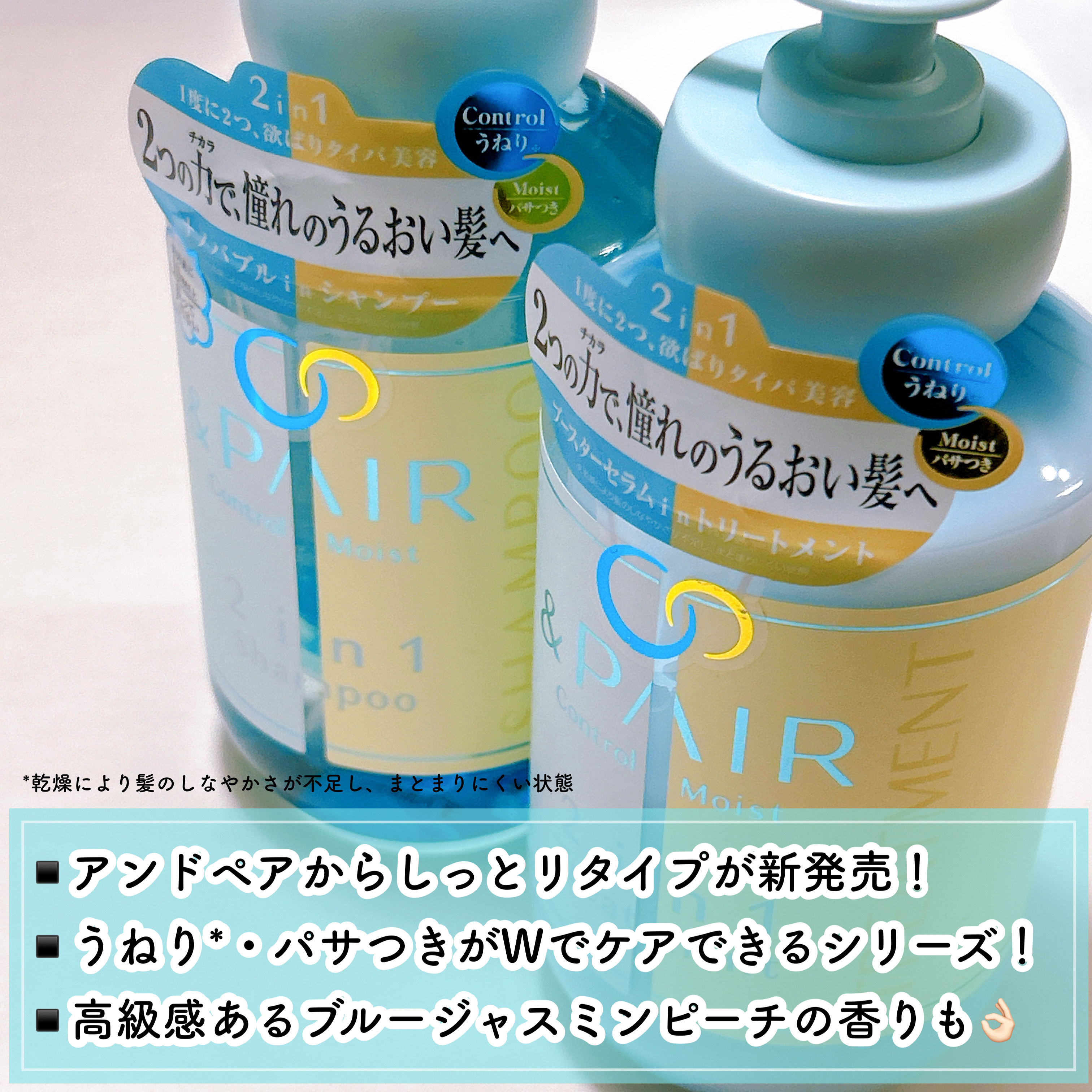 アンドペア コントロール モイスト 2in1 シャンプー＆ヘアトリートメント/&PAIR/市販シャンプーを使ったクチコミ（2枚目）
