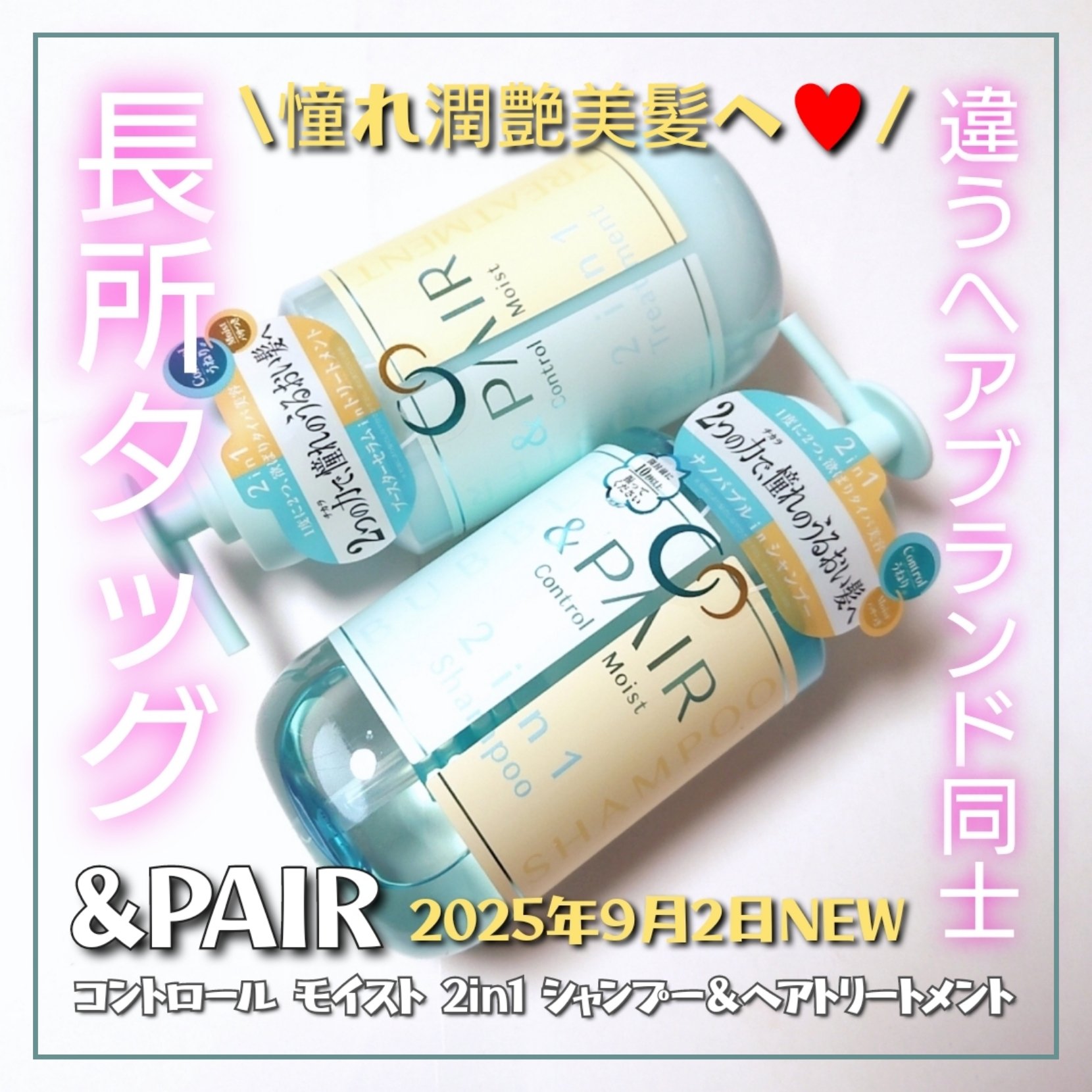 アンドペア コントロール モイスト 2in1 シャンプー＆ヘアトリートメント/&PAIR/市販シャンプーを使ったクチコミ（1枚目）
