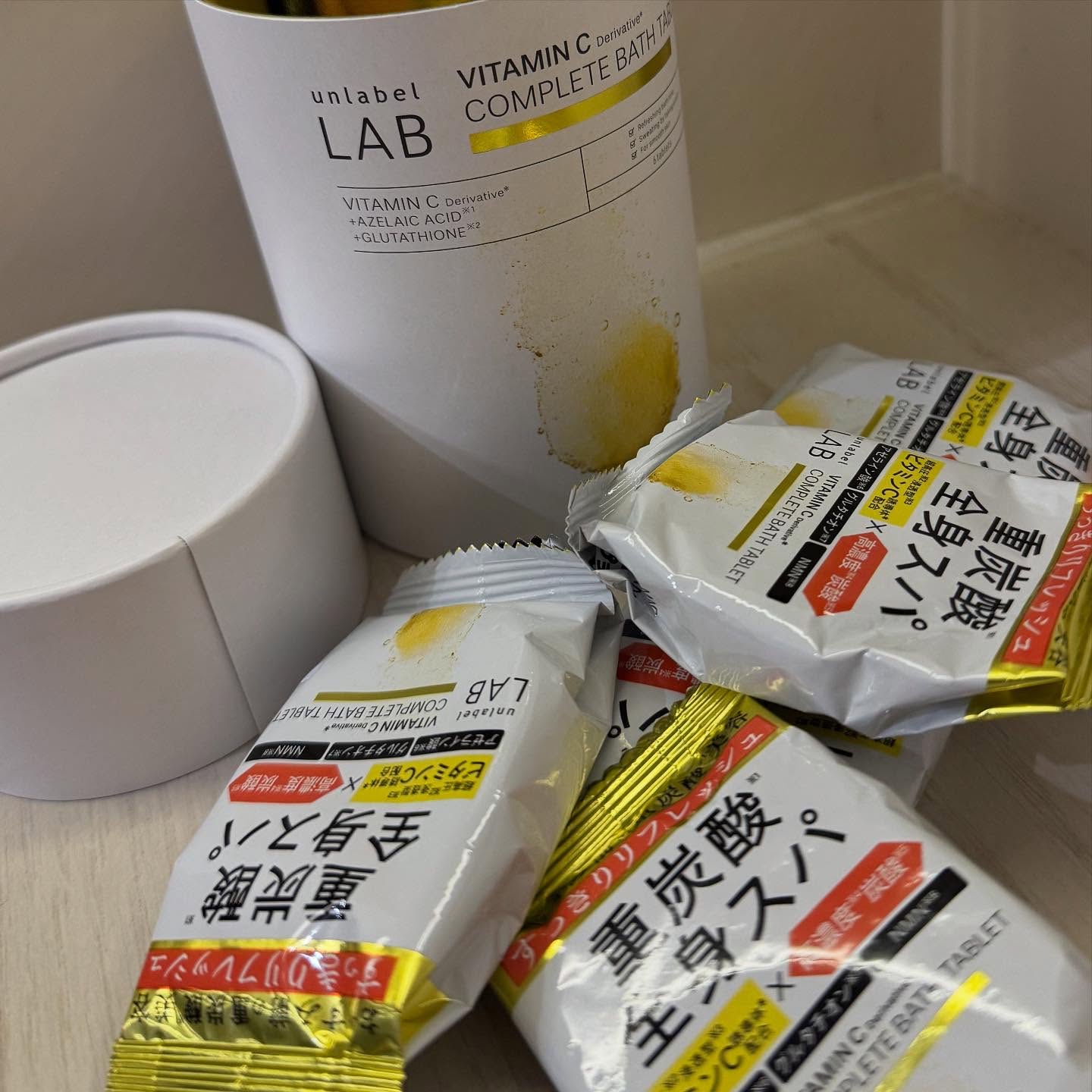 アンレーベル ラボ V バスタブレット/unlabel/炭酸系入浴剤を使ったクチコミ（2枚目）