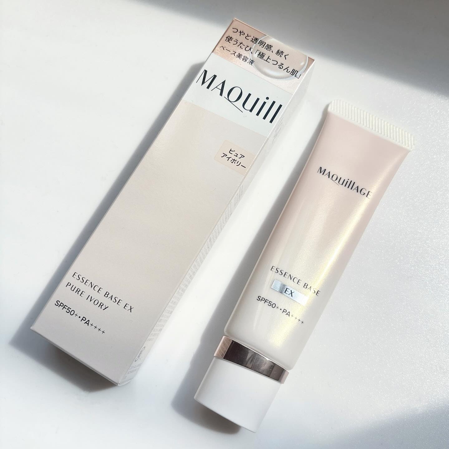 ・
マキアージュ ( @maquillage_jp )

▶︎ #エッセンスベースEX ピュアアイボリー 
〈 化粧下地・日中用美容液 〉SPF50+・PA++++ 

✔︎ 13時間化粧もち*¹
✔︎ノンコメドジェニック・アレルギーテスト