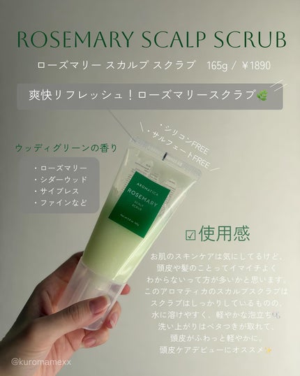 ローズマリー スカルプ スクラブ/AROMATICA/ヘッドスクラブを使ったクチコミ(2枚目)