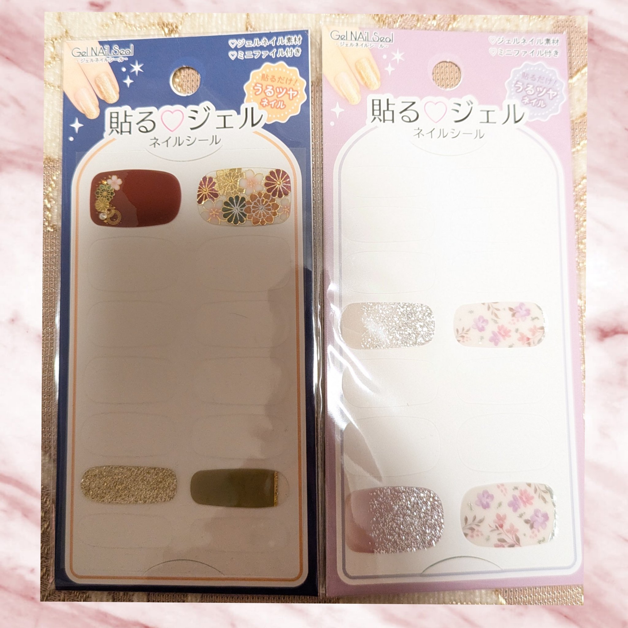 貼るジェルネイル/セリア/ネイルシールを使ったクチコミ（3枚目）