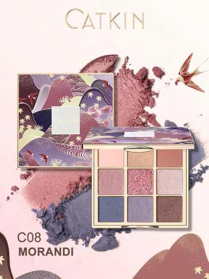 長相思シリーズ 9色アイシャドウパレット C08 モランディ/CATKIN/アイシャドウパレットの画像