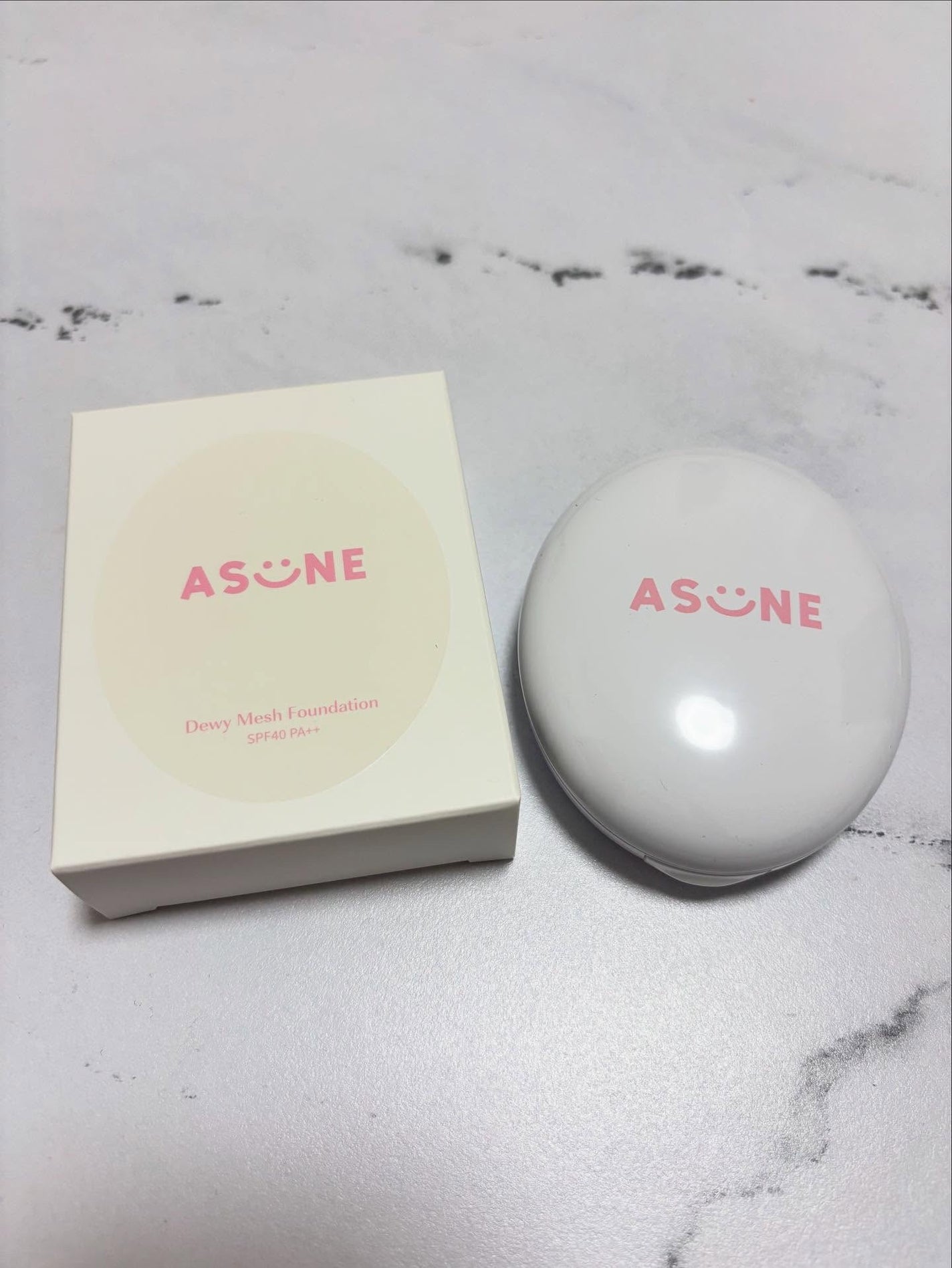 デューイーメッシュファンデーション/ASUNE /クッションファンデーションを使ったクチコミ(1枚目)