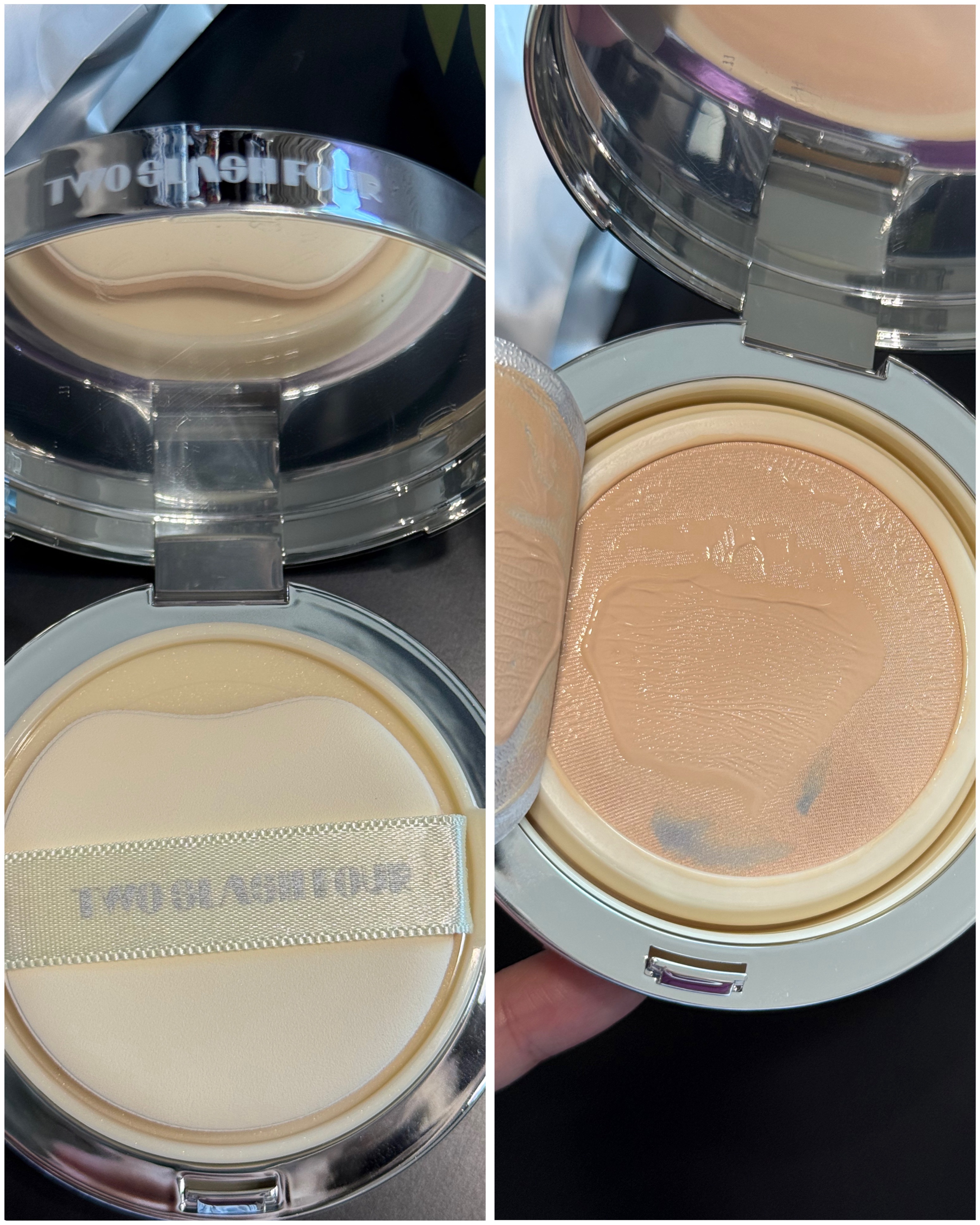 エンジェリックサテンクッション/TWO SLASH FOUR/クッションファンデーションを使ったクチコミ（2枚目）