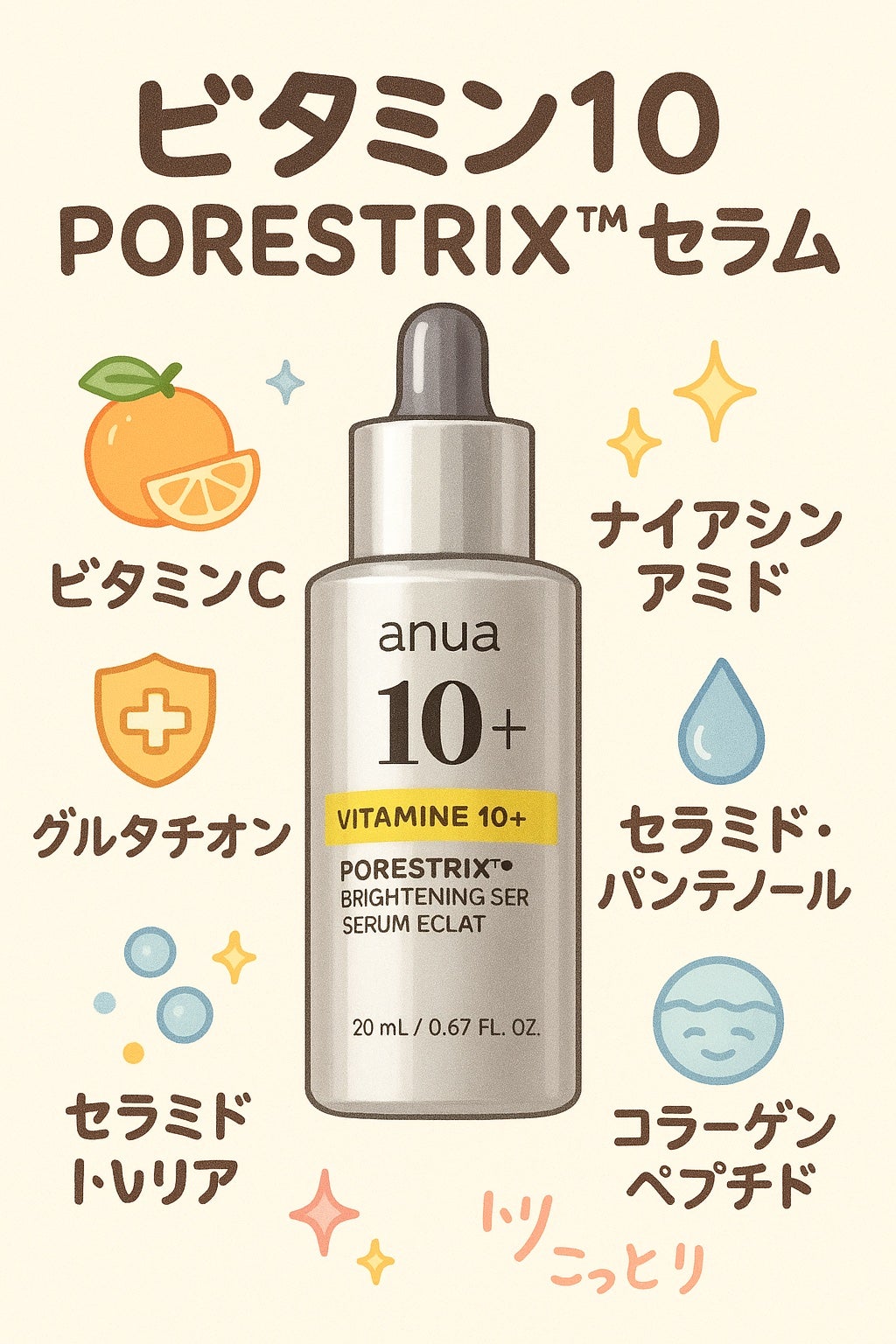 ビタミン10 ポアストリックスセラム/Anua/美容液を使ったクチコミ(1枚目)