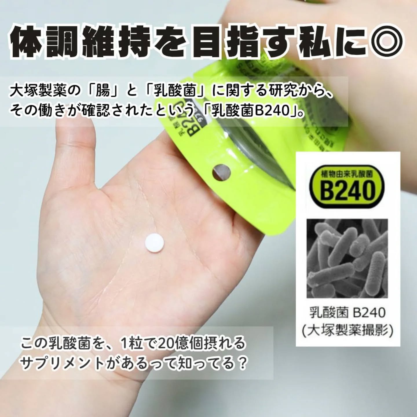 乳酸菌B240/大塚製薬/健康サプリメントを使ったクチコミ（2枚目）