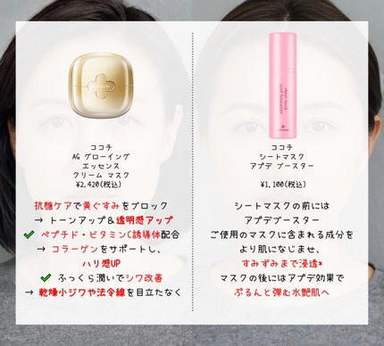 ココチ エージー グローイング エッセンス クリーム マスク/COCOCHI/フェイスクリームを使ったクチコミ(4枚目)