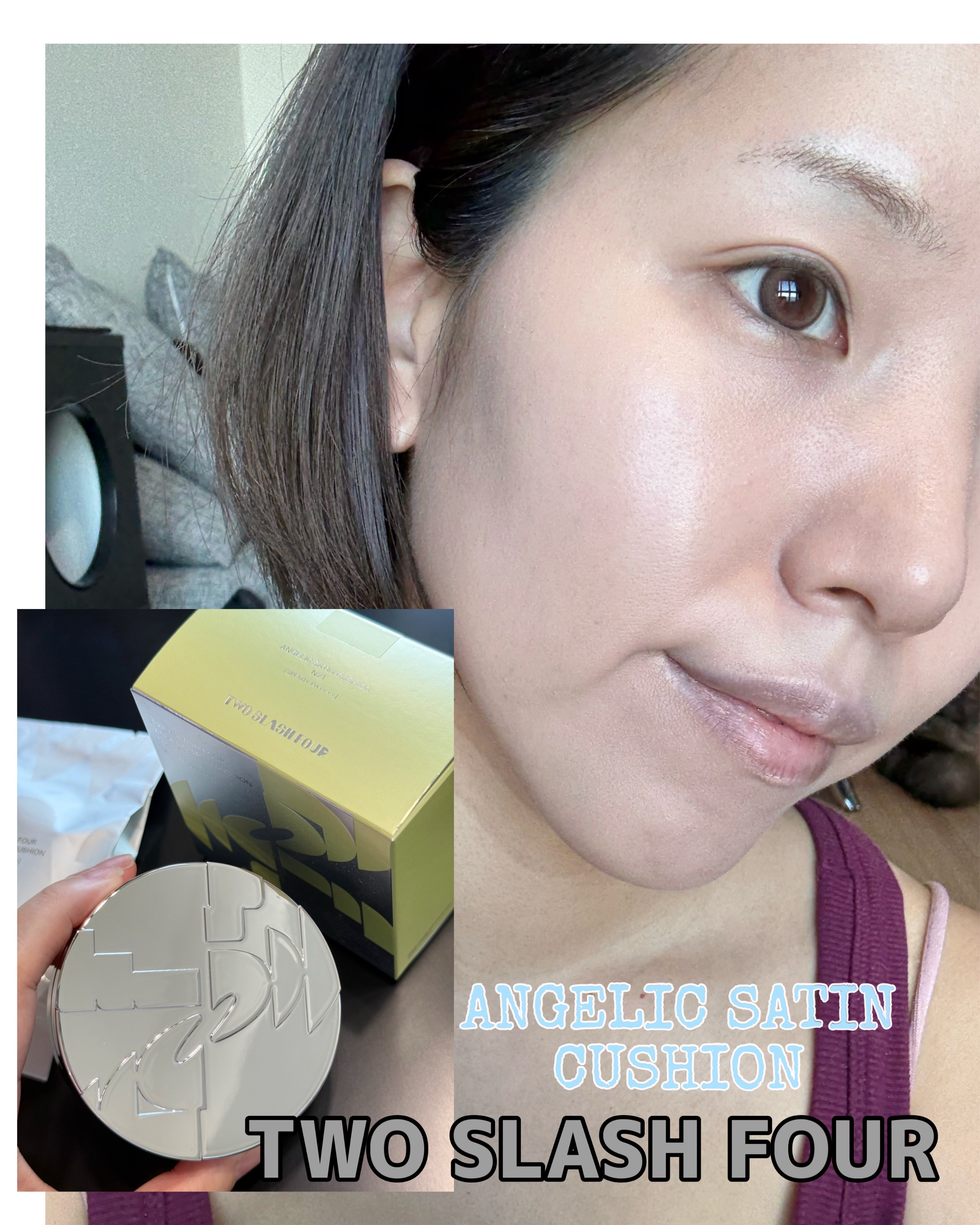 エンジェリックサテンクッション/TWO SLASH FOUR/クッションファンデーションを使ったクチコミ（1枚目）