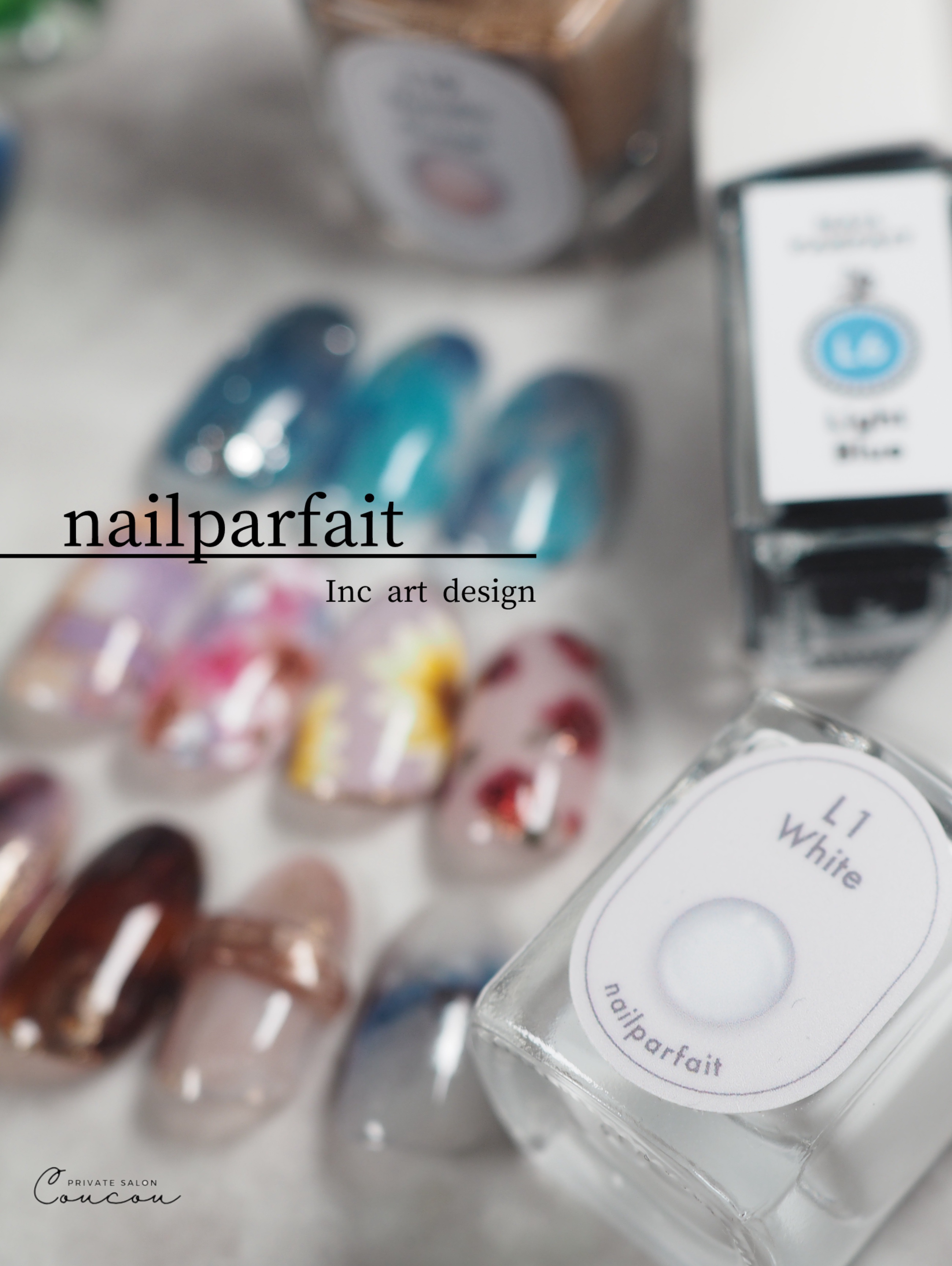 #ジェルネイル,#インクネイル,#水面ネイルのネイルデザイン