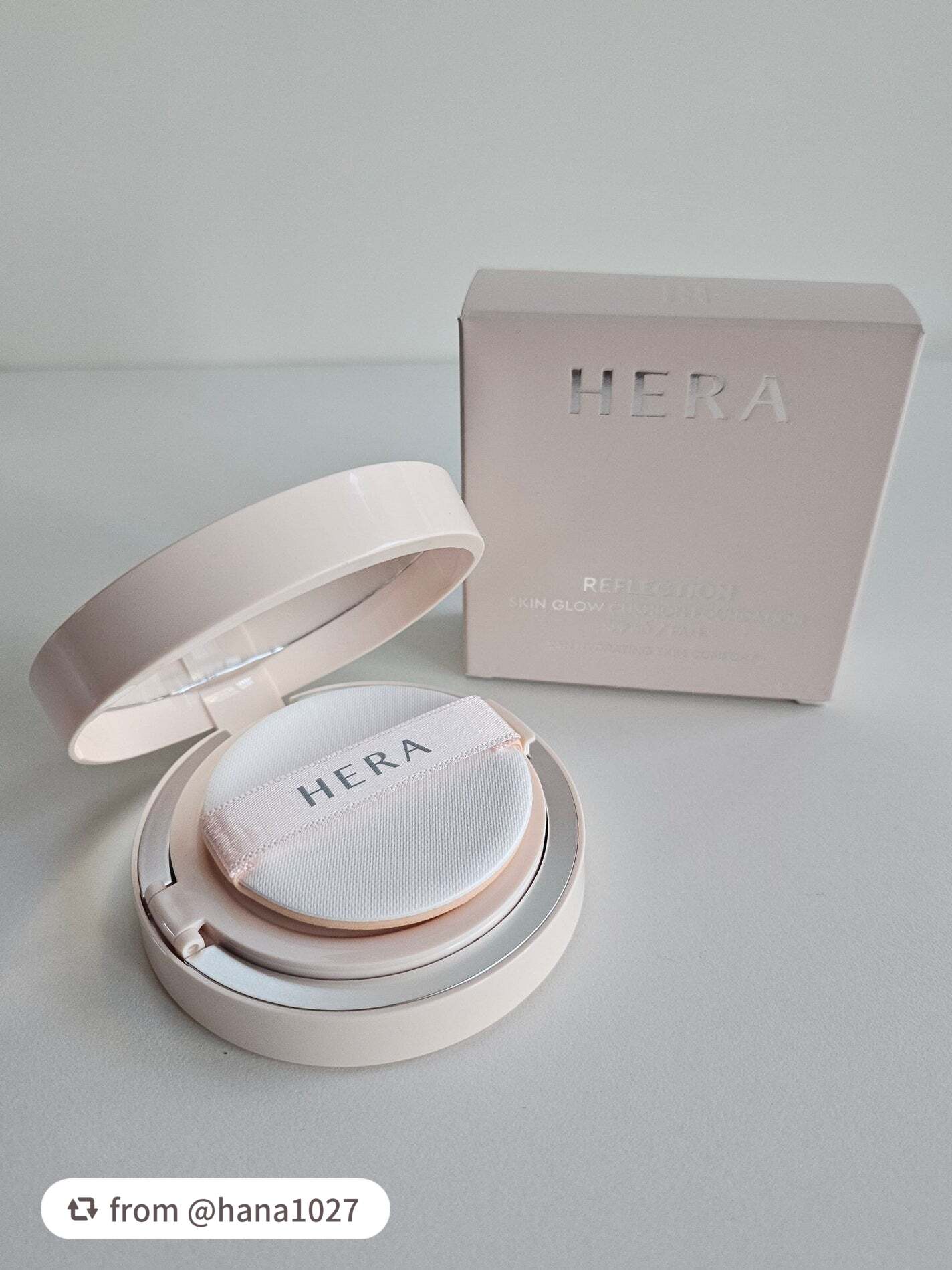 素敵なレビューありがとうございます🤍

【hana1027さんから引用】

“HERAの「リフレクション スキン グロウ クッション」使ってみました✨

塗った瞬間からほわっと光が
にじむ感じのツヤがすごく上品で可愛い🥹💕　

厚塗り
