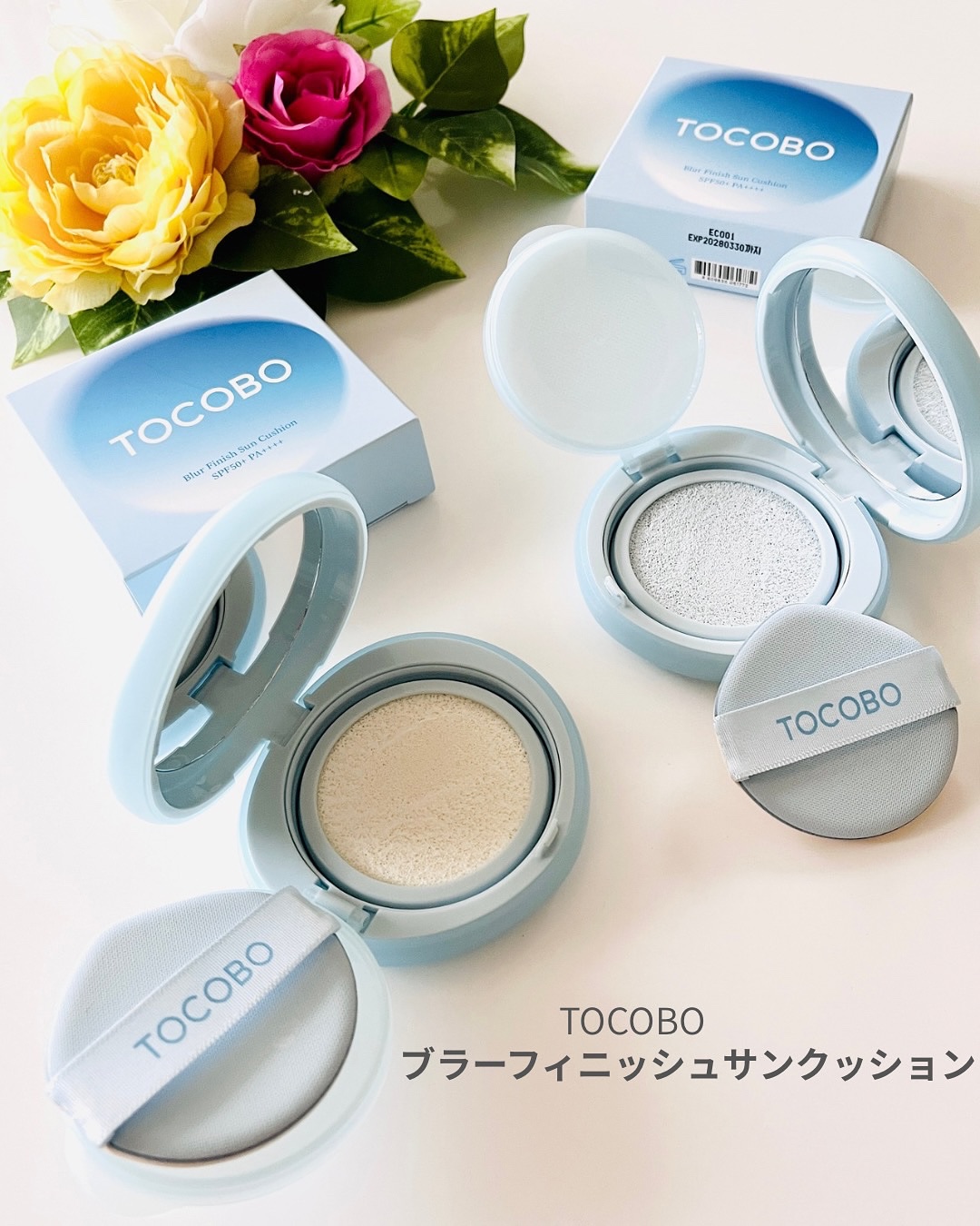 ブラーフィニッシュサンクッション/TOCOBO/日焼け止めパウダーを使ったクチコミ（1枚目）