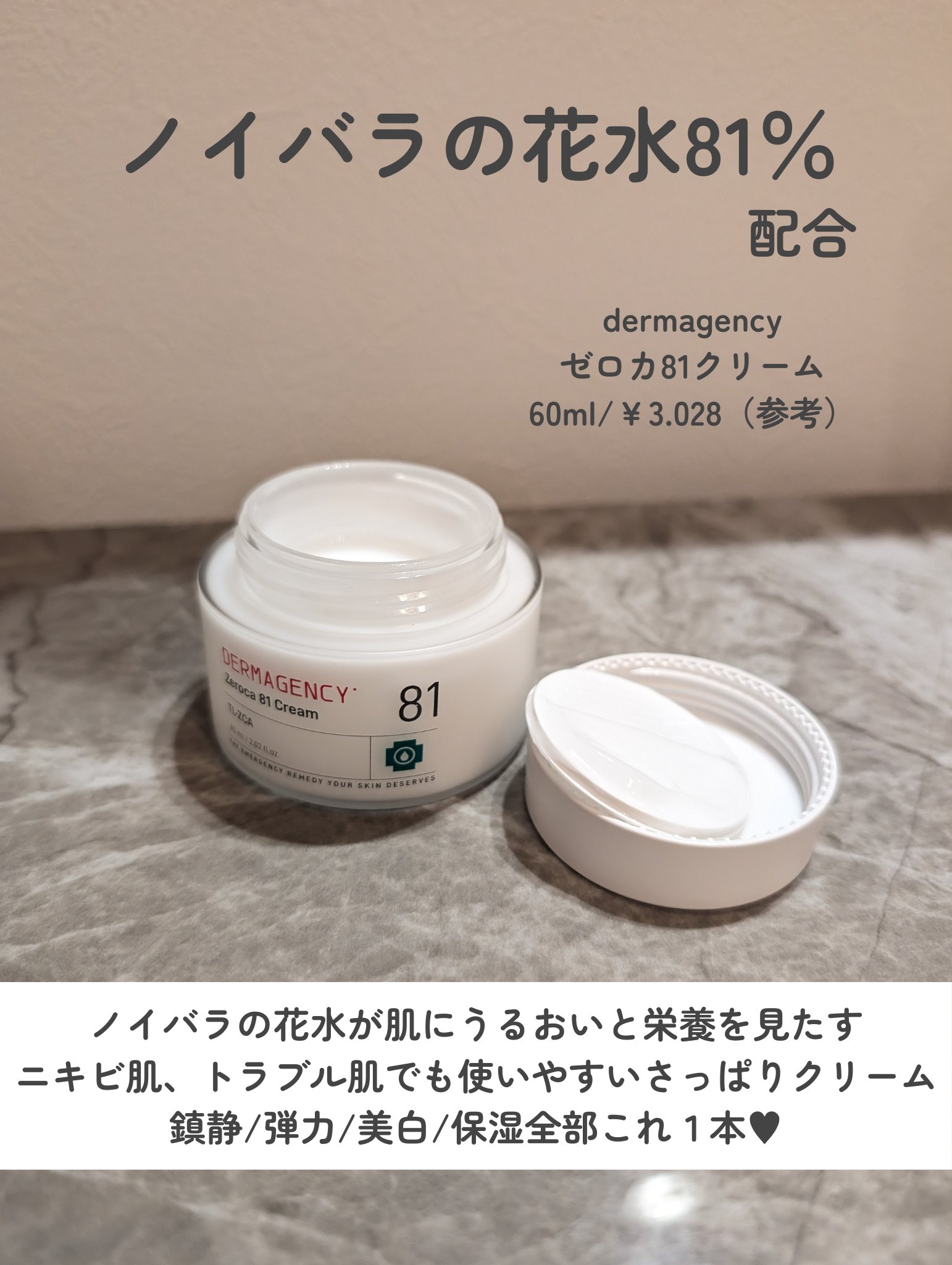 ダーマジェンシー ゼロカ81 クリーム/DERMAGENCY/フェイスクリームを使ったクチコミ（3枚目）