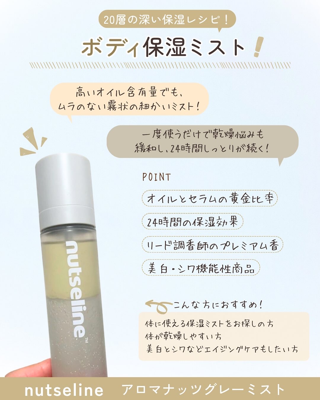 ナッセリングレイオイルミスト/nutseline/ボディオイルを使ったクチコミ（2枚目）