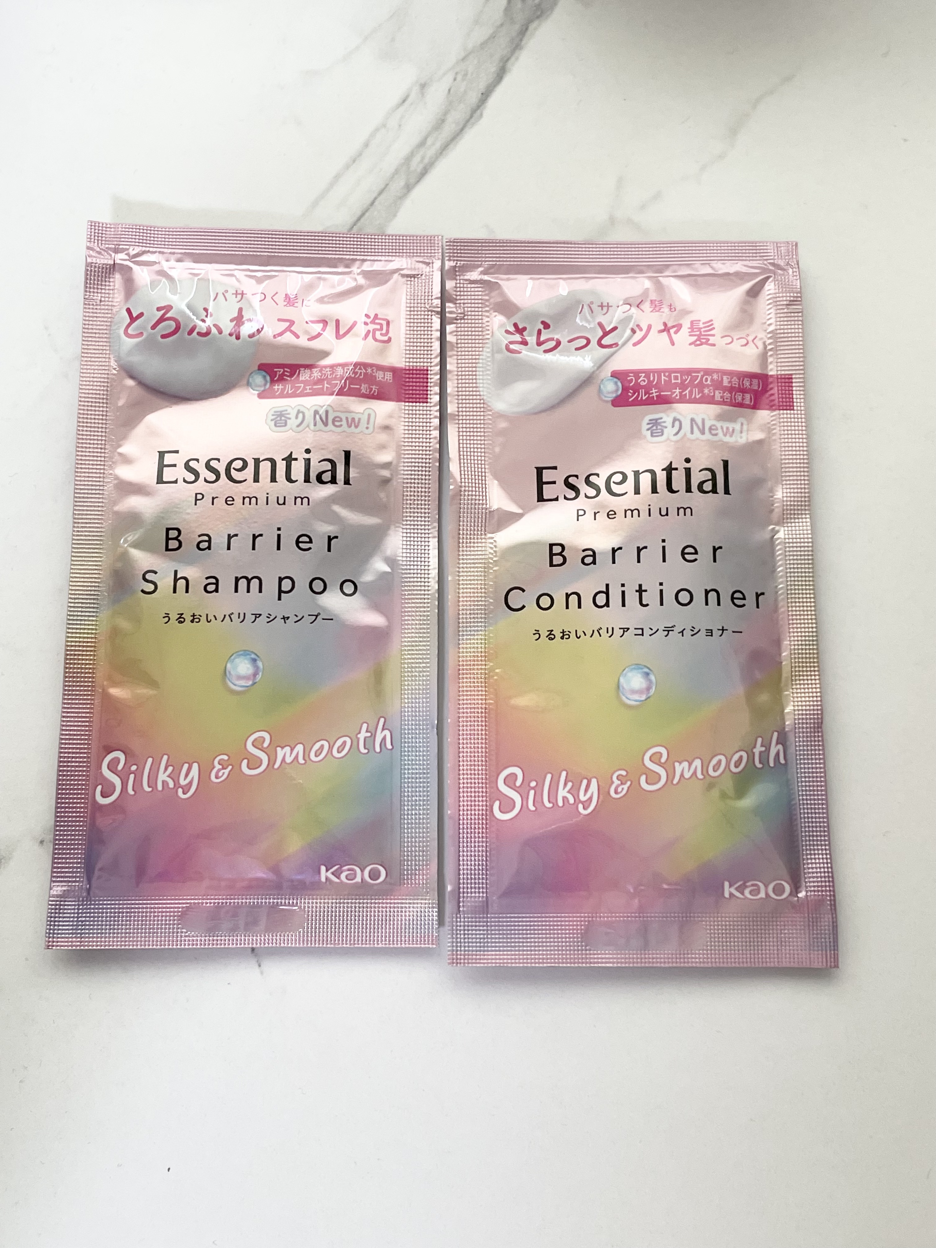 エッセンシャルプレミアム バリアシャンプー・コンディショナー シルキー＆スムース コンディショナー ポンプ 450ml【新】/エッセンシャル/市販シャンプーを使ったクチコミ（1枚目）