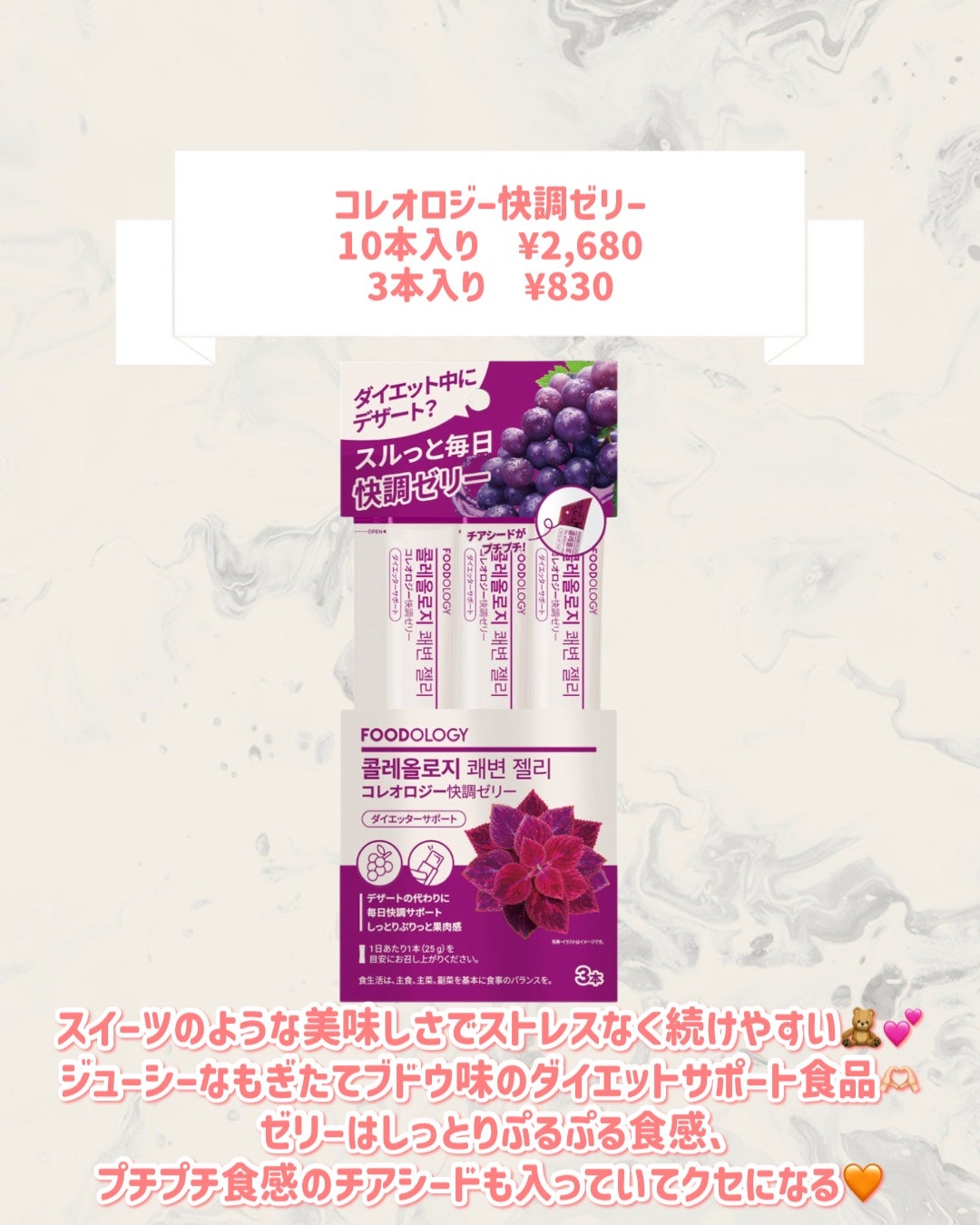 コレオロジー快調ゼリー/FOODOLOGY/健康サプリメントを使ったクチコミ(2枚目)