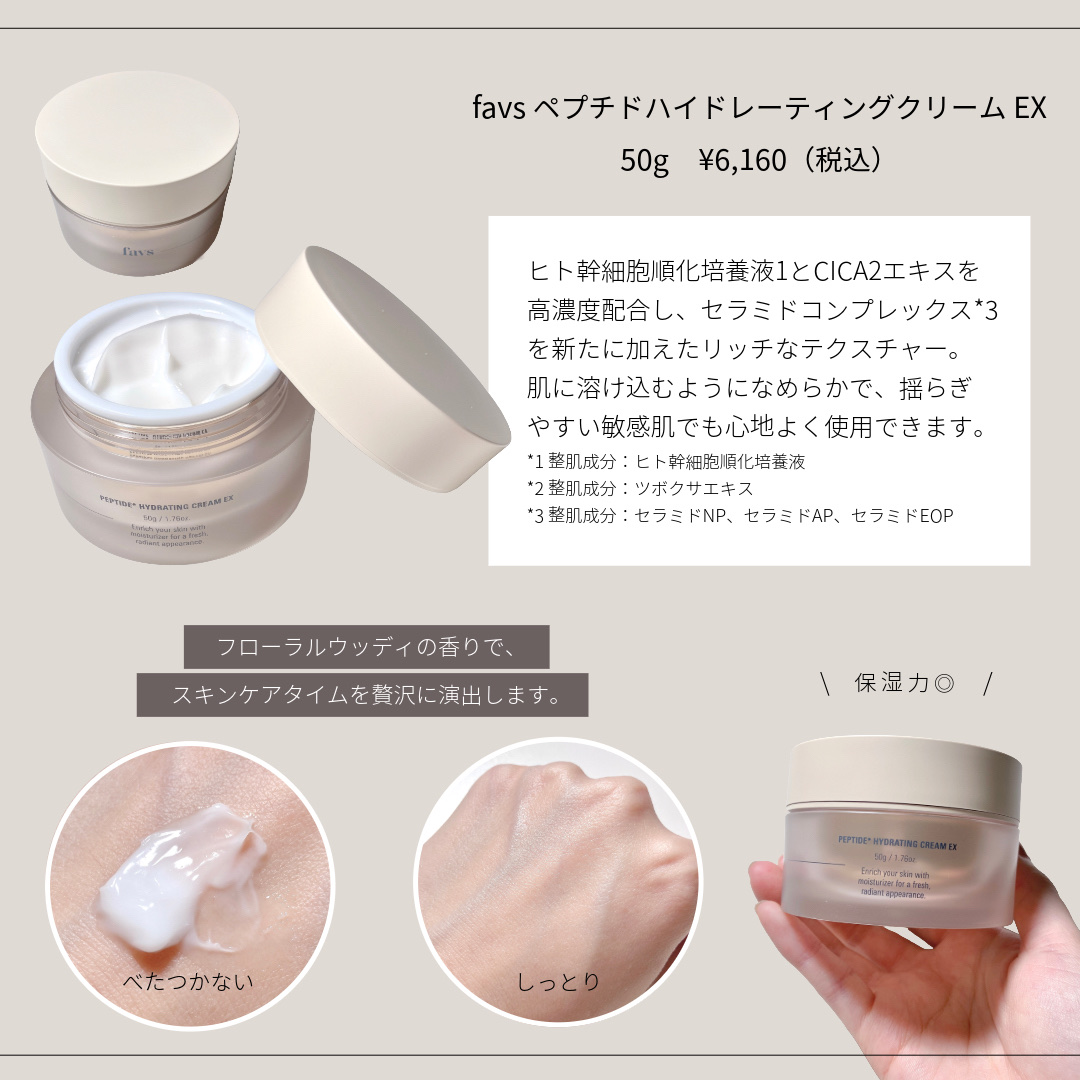 ペプチドハイドレーティングクリーム/favs/フェイスクリームを使ったクチコミ（2枚目）