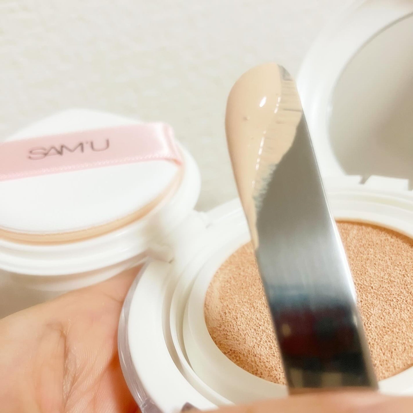 センシティブピュア&ピュアクッション/SAM'U/クッションファンデーションを使ったクチコミ(5枚目)