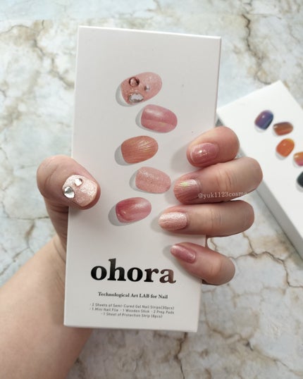 セミキュアジェルネイル(ハンド)/ohora/ネイルシールを使ったクチコミ(4枚目)