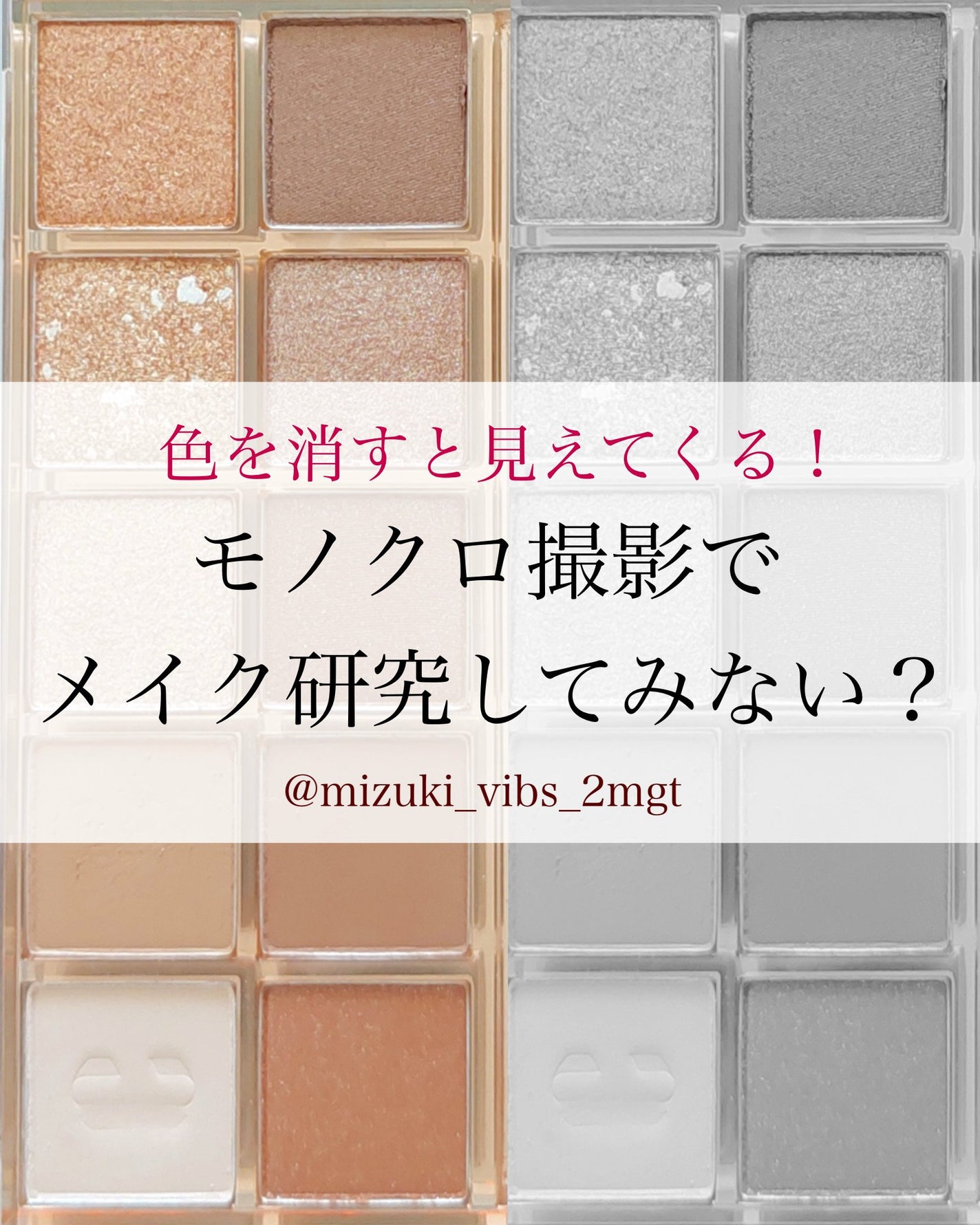 MiZuKi@メイクのアレコレ on LIPS 「【モノクロ撮影】色の情報を少なくするとメイク研究に役立つかも✨..」(1枚目)