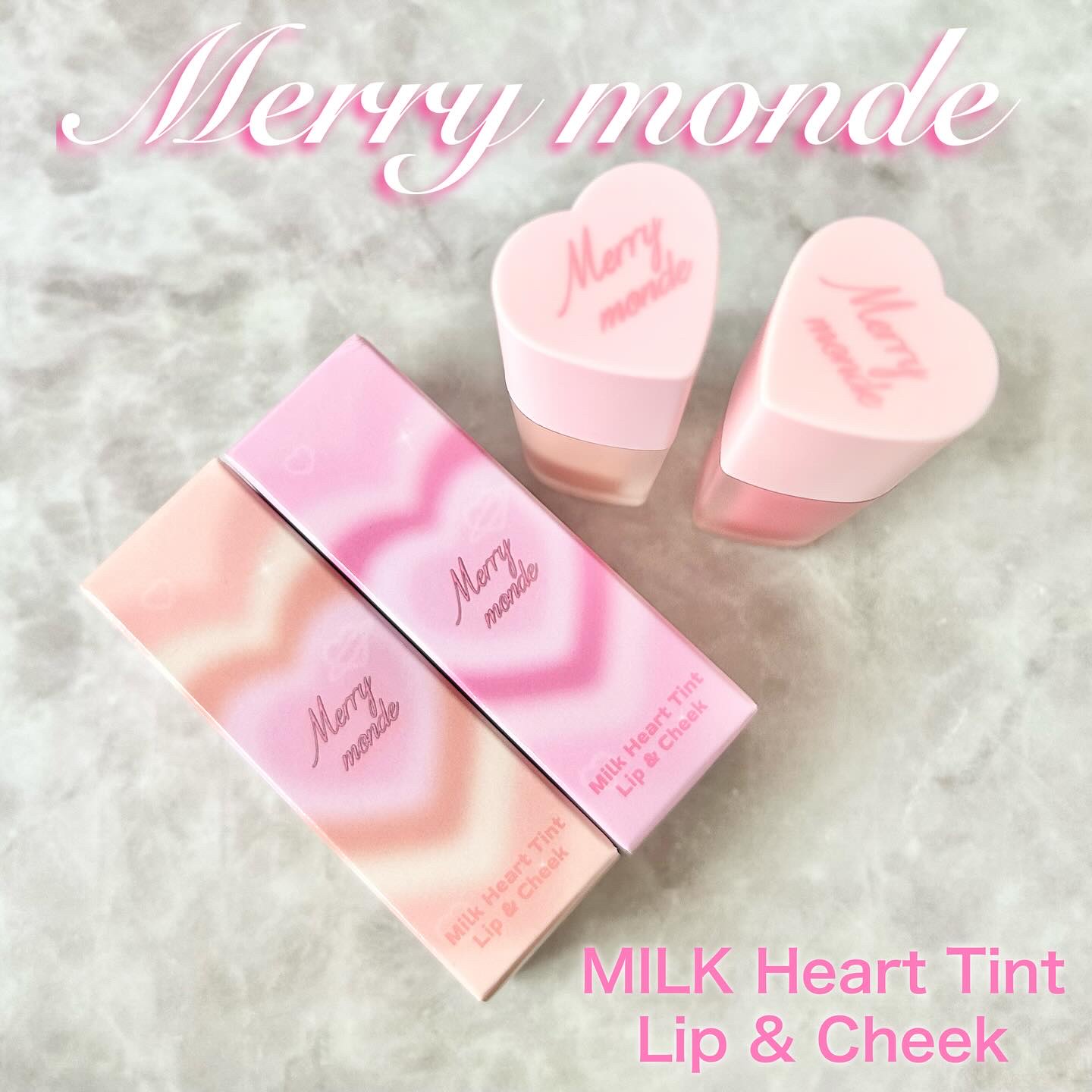 ミルクハートティントリップアンドチーク ストロベリーミルク/Merrymonde/リップティントを使ったクチコミ（1枚目）