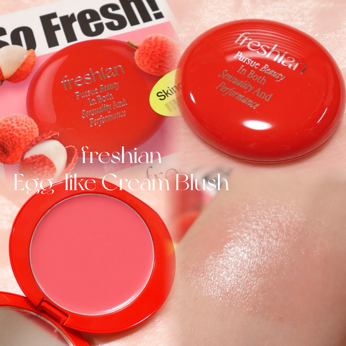 エッグライククリームブラッシャー/freshian/ジェル・クリームチークを使ったクチコミ（1枚目）