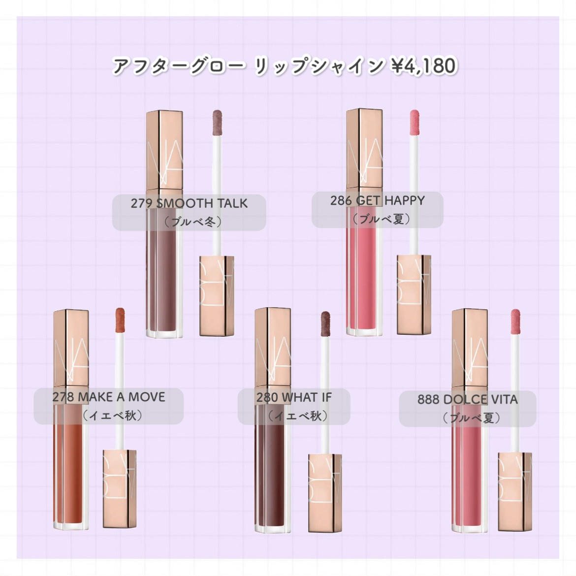 アフターグロー リップシャイン 280 WHAT IF/NARS/リップグロスを使ったクチコミ（2枚目）