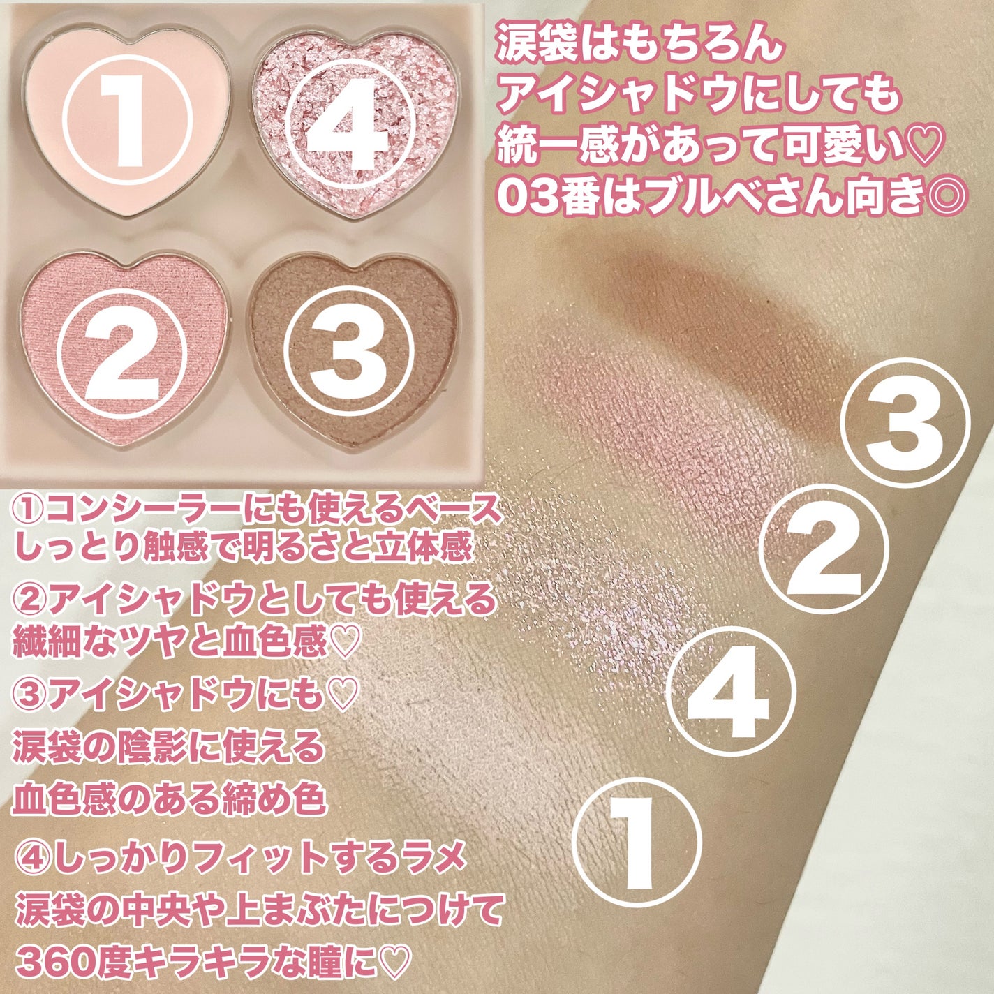 ぷくぷく涙袋パレット/MilleFée/アイシャドウパレットを使ったクチコミ(4枚目)