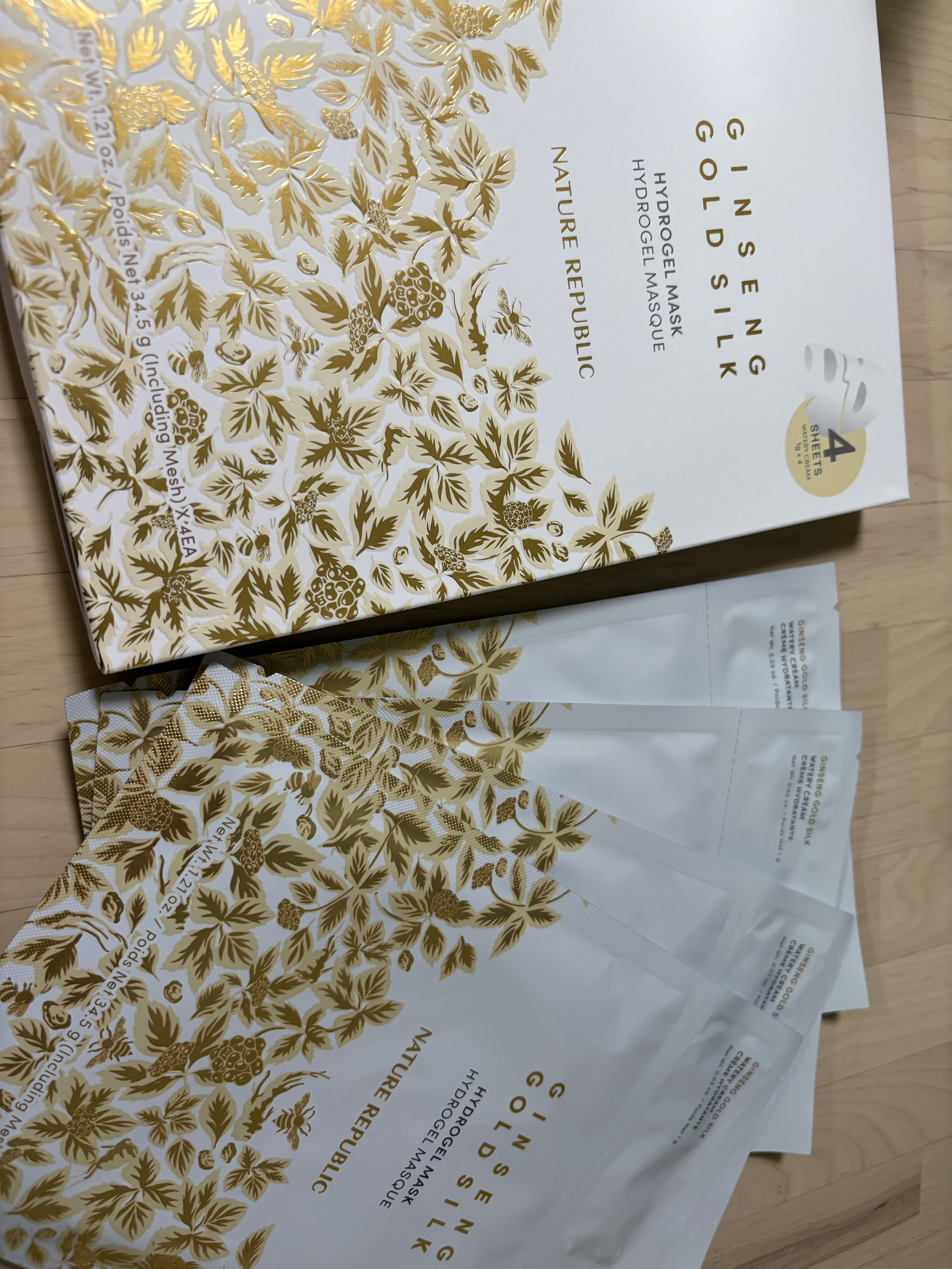 ジンセンゴールドシルクハイドロゲルマスク/ネイチャーリパブリック/シートマスク・パックを使ったクチコミ（1枚目）