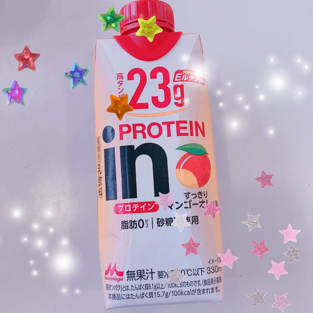 森永乳業 in PROTEINのクチコミ「森永乳業 in PROTEIN
すっきりマンゴーオレ風味

プロテイン探しにハマってます🐰笑
.....」（1枚目）
