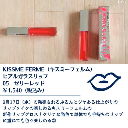 キスミー フェルム ヒアルガラスリップ/キスミー フェルム/リップグロスを使ったクチコミ(2枚目)