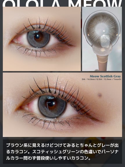 MEOW(ミヤオ) 1month/OLOLA/1ヶ月(1MONTH)カラコンを使ったクチコミ(4枚目)