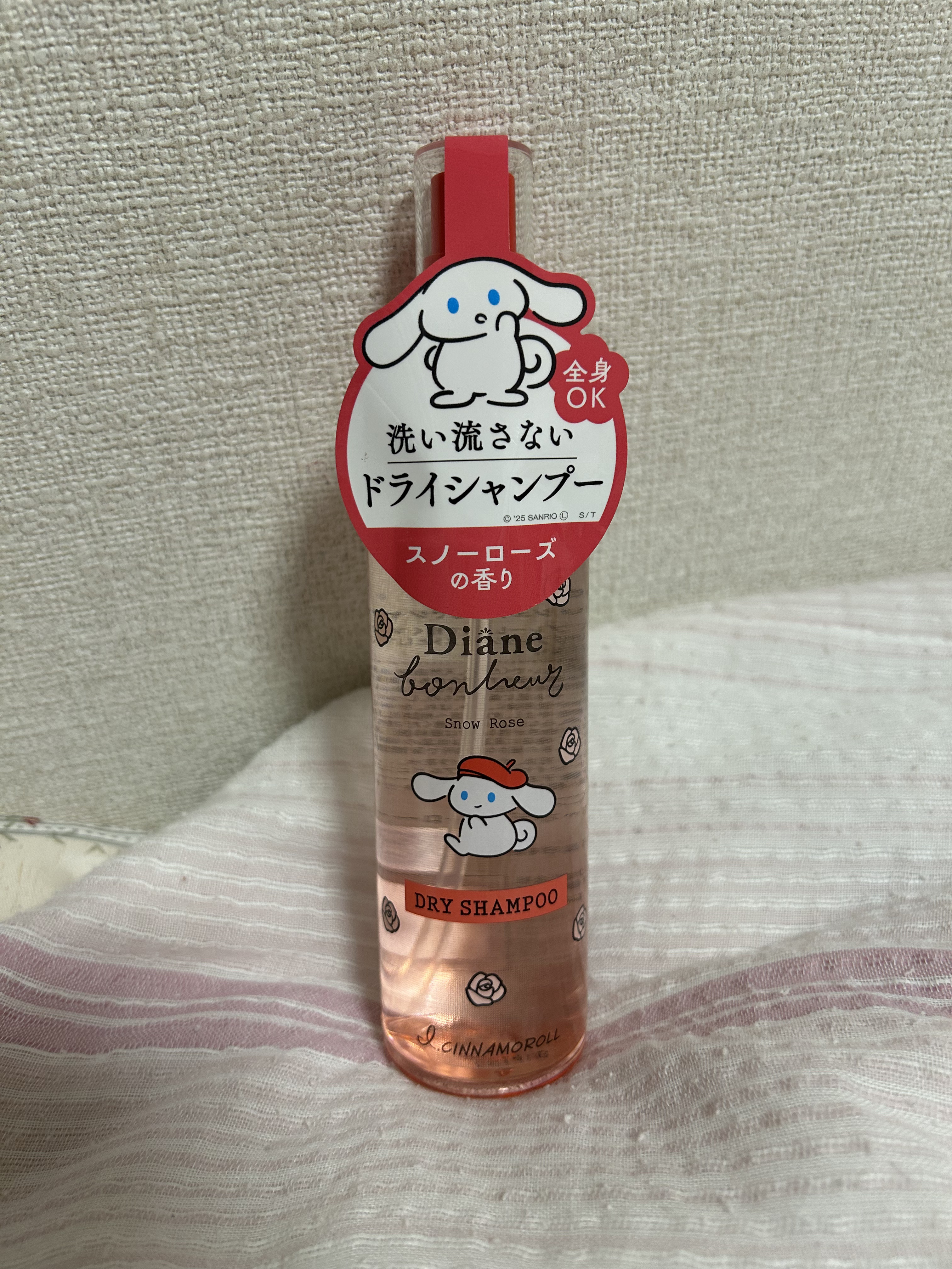 ダイアンボヌール ドライシャンプー スノーローズ I.CINNAMOROLLデザイン（120mL）/ダイアン/ドライシャンプーを使ったクチコミ（1枚目）