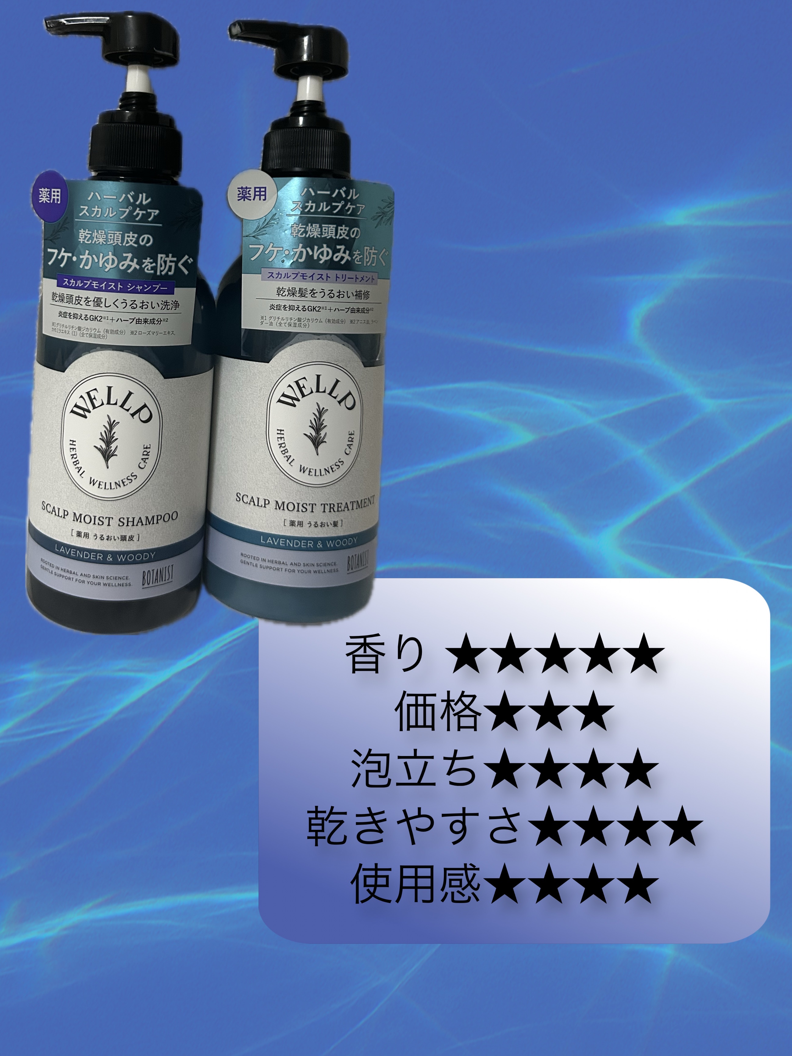 薬用スカルプケアシャンプー/トリートメント モイスト/WELLP/市販シャンプーを使ったクチコミ（3枚目）