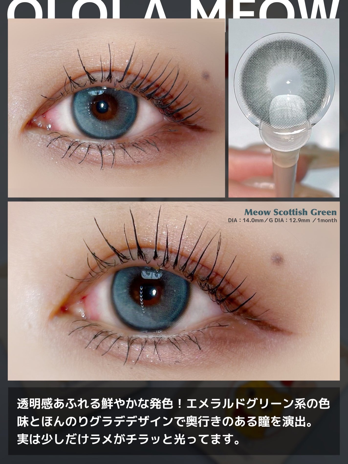 MEOW(ミヤオ) 1month/OLOLA/1ヶ月(1MONTH)カラコンを使ったクチコミ(3枚目)