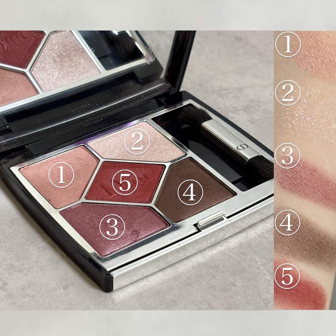 【旧】サンク クルール クチュール 879 ルージュ トラファルガー/Dior/アイシャドウパレットを使ったクチコミ（2枚目）