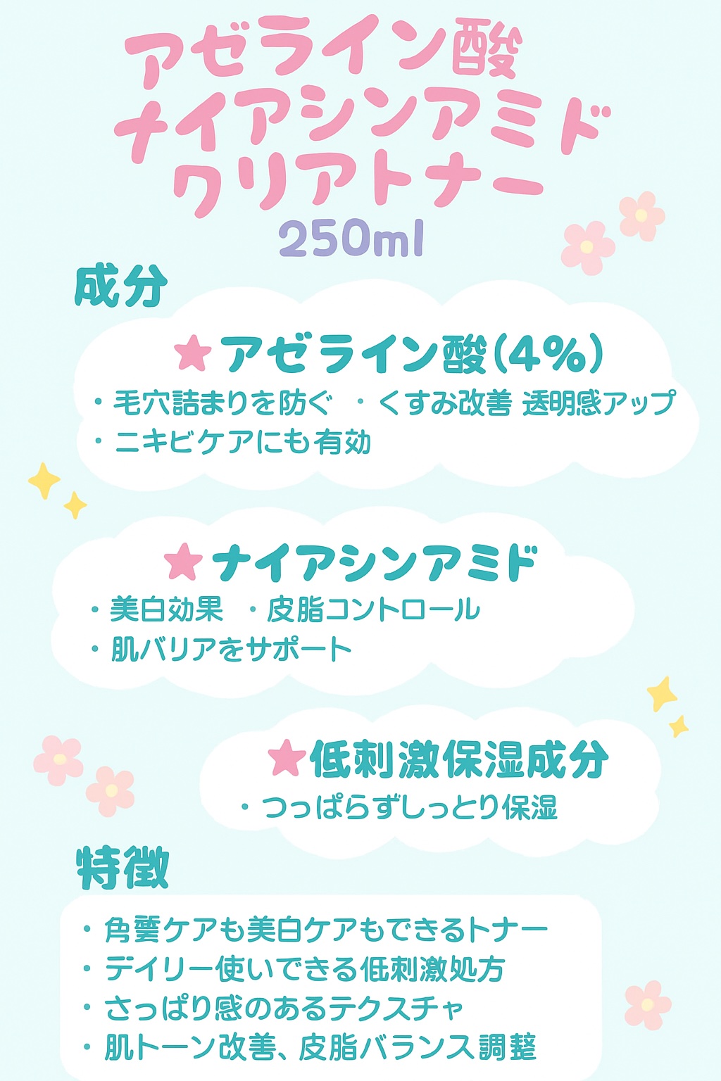 アゼライン酸ナイアシンアミドクリアトナー/MEDICUBE/化粧水を使ったクチコミ（2枚目）