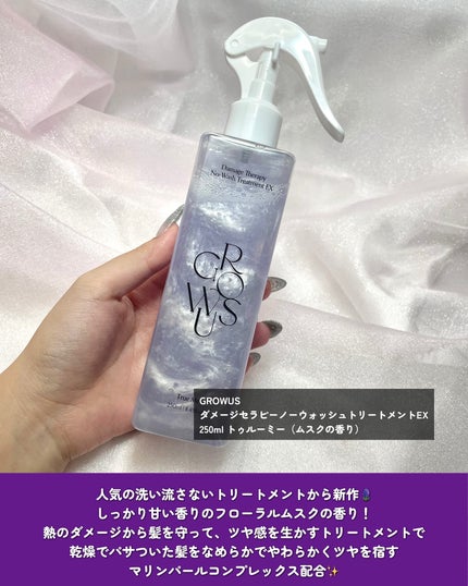 ダメージセラピーノーウォッシュトリートメントEXトゥルーミー (ムスクの香り)/GROWUS/ヘアミストを使ったクチコミ(2枚目)