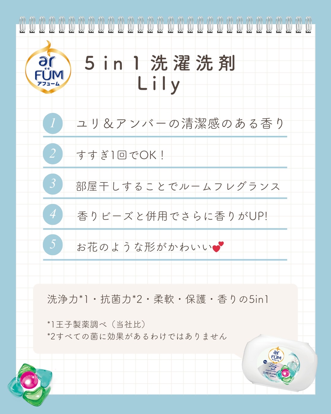 アフューム リリー ランドリーボール/王子製薬/洗濯洗剤を使ったクチコミ（3枚目）