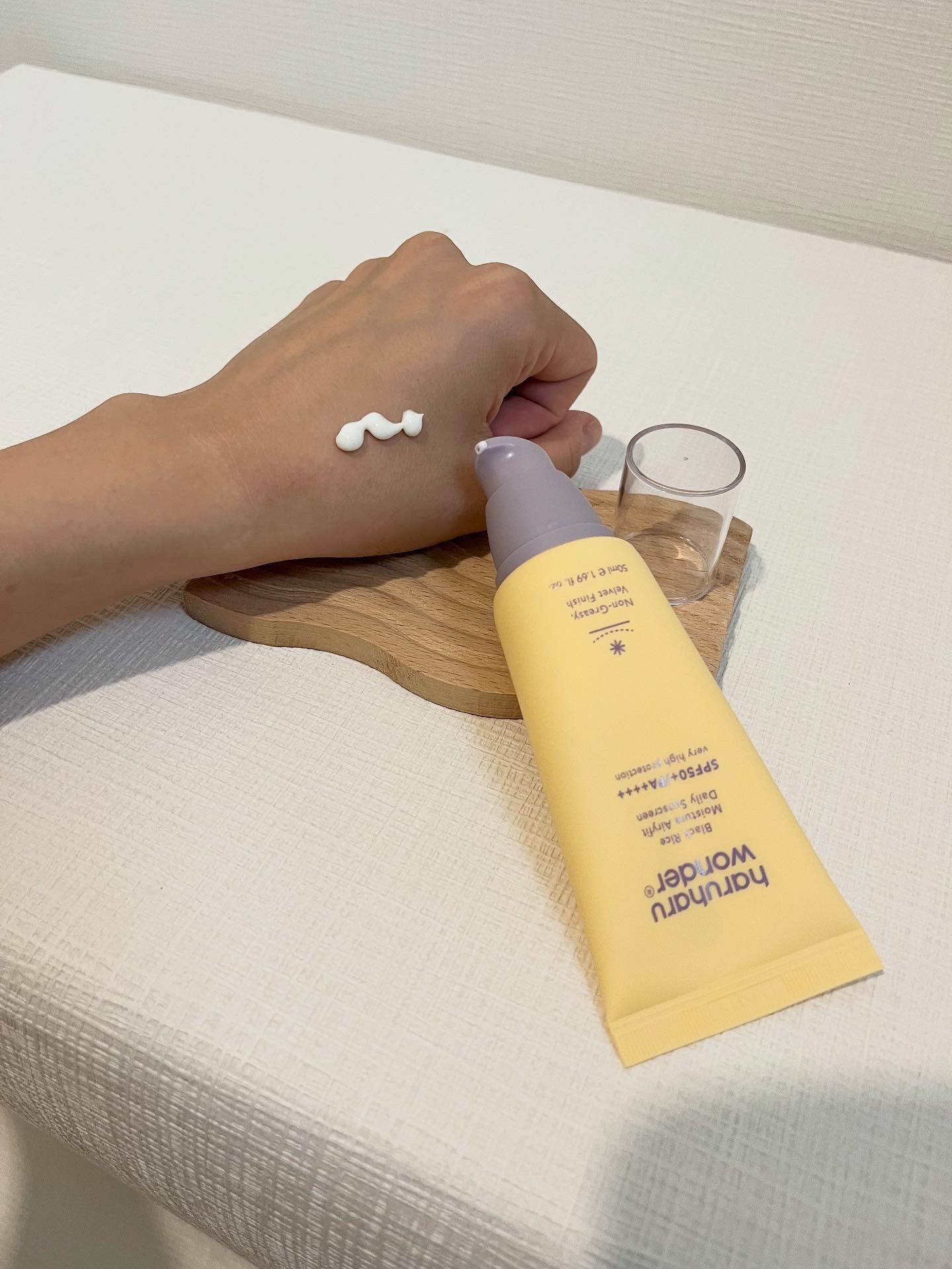 ブラックライスモイスチャーエアリーフィットデイリーサンスクリーン/haruharu wonder/日焼け止めクリームを使ったクチコミ（1枚目）