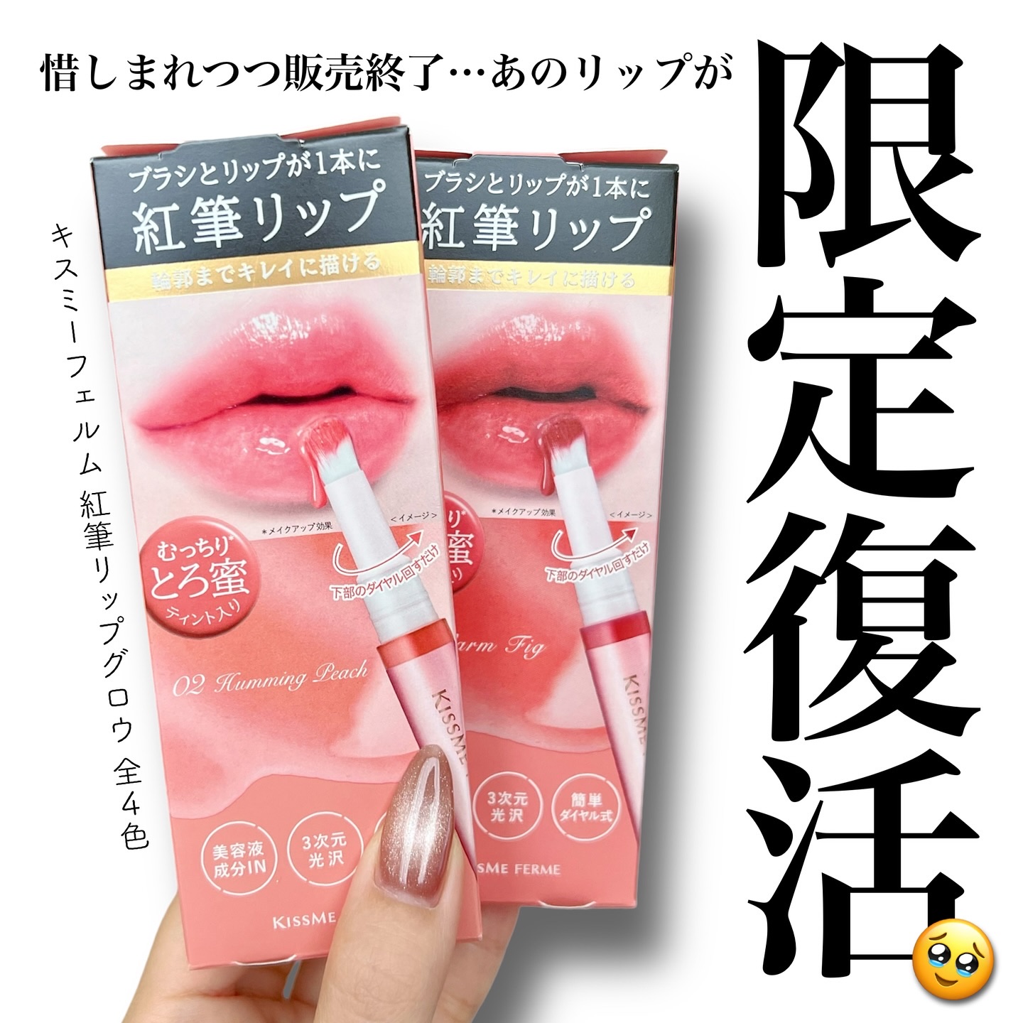 キスミー　フェルム　紅筆リップグロウ 04 ウォームフィグ/キスミー フェルム/口紅を使ったクチコミ（1枚目）