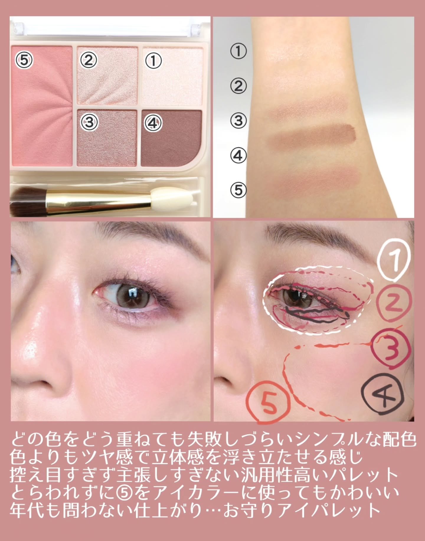 フェイスアイパレット/CEZANNE/アイシャドウを使ったクチコミ（2枚目）