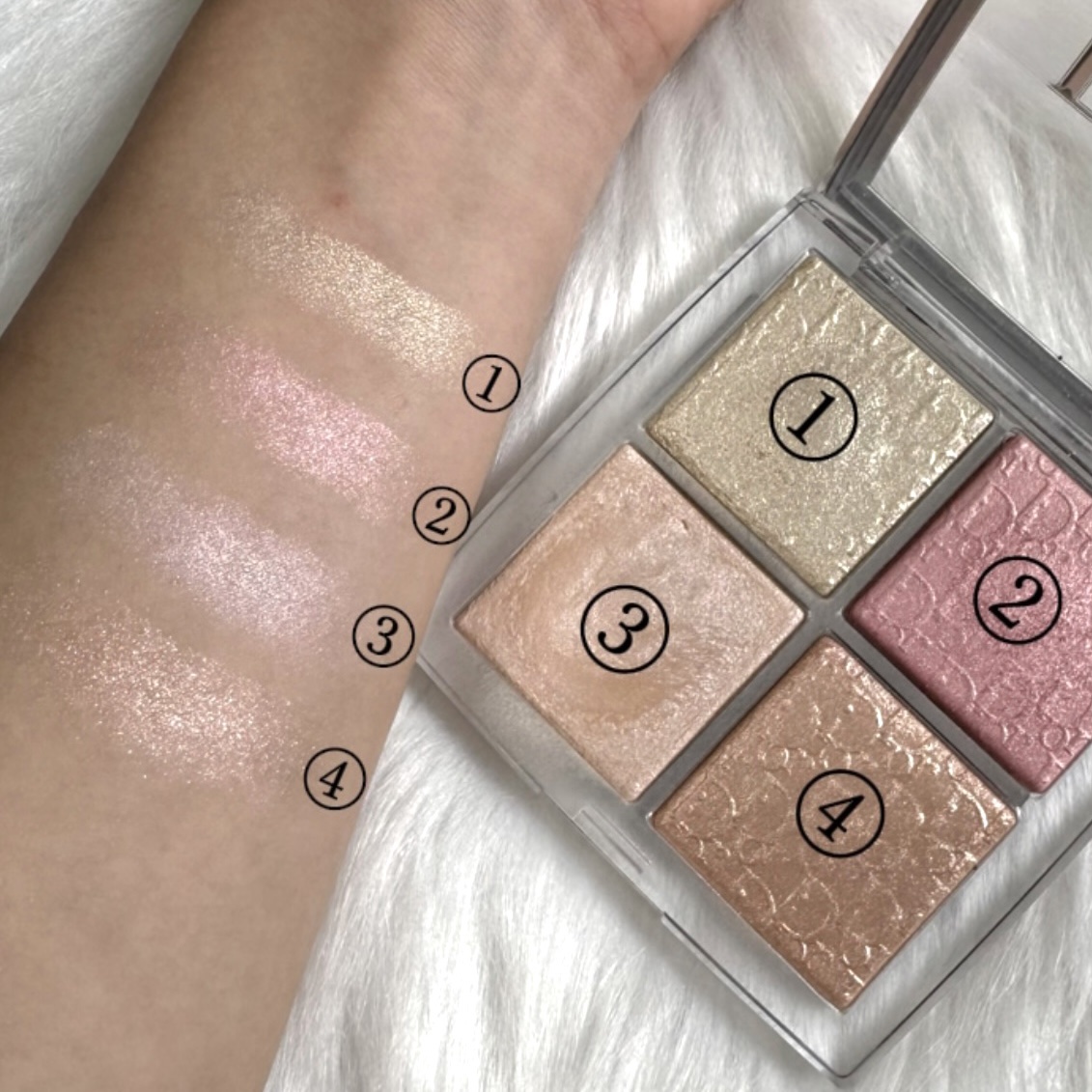 【旧】ディオール バックステージ フェイス グロウ パレット/Dior/ハイライトを使ったクチコミ（3枚目）