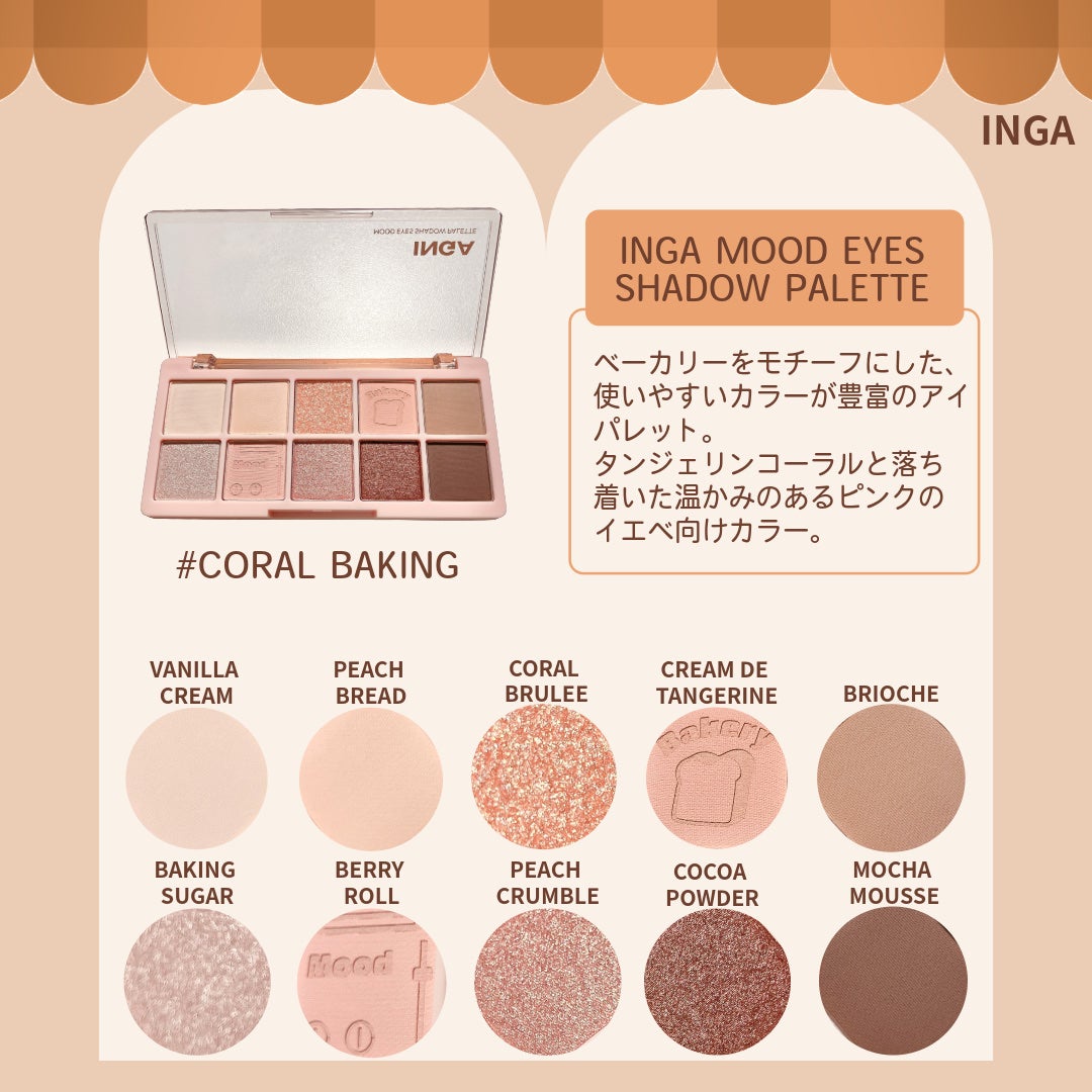 ムードアイズシャドウパレット/INGA/アイシャドウパレットを使ったクチコミ(2枚目)