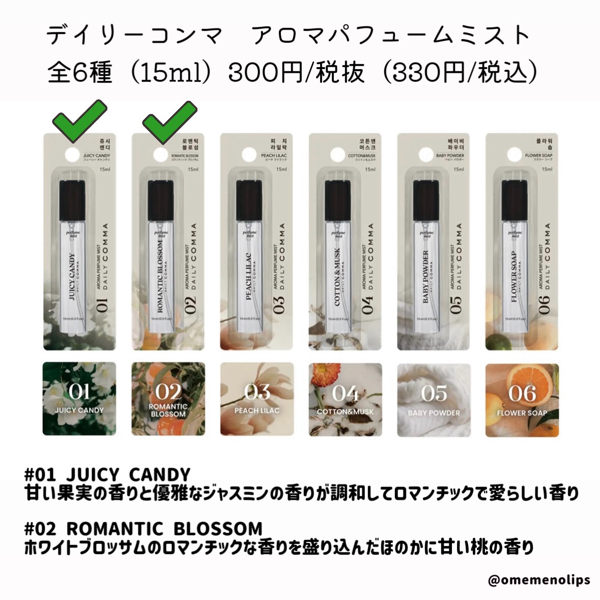 デイリーコンマ　アロマパフュームミスト #01 JUICY CANDY/DAILY COMMA/香水(その他)を使ったクチコミ（3枚目）