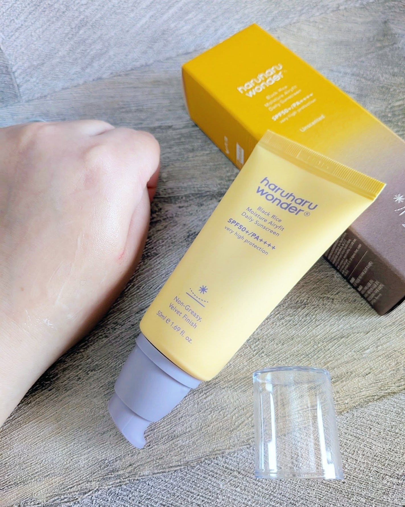 ブラックライスモイスチャーエアリーフィットデイリーサンスクリーン/haruharu wonder/日焼け止めクリームを使ったクチコミ(3枚目)